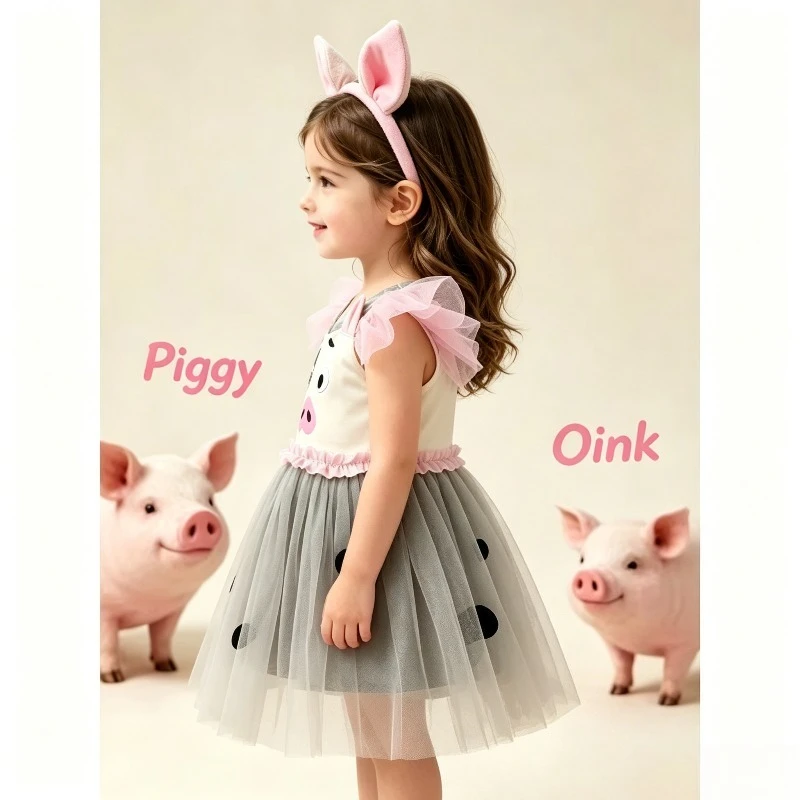 Pig Themed Glitter Tulle Tutu Cosplay Outfit, Formal Gown for Halloween Birthday Carnival Party & Stage Performance Costume
Pig Themed Glitter Tulle Tutu Cosplay Outfit, Formal Gown for Halloween Birthday Carnival Party & Stage Performance Costume
