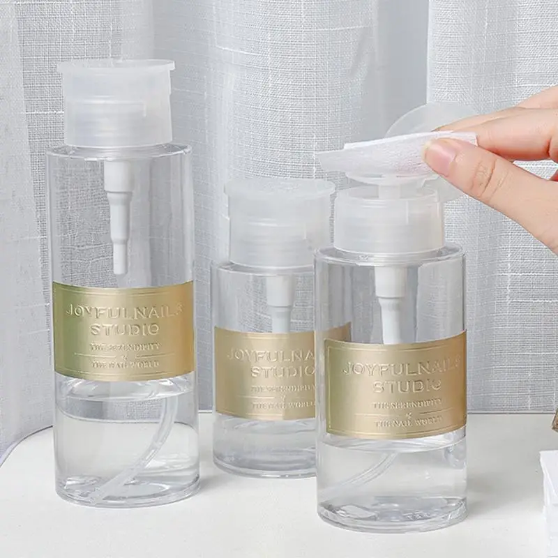 150/200/300ML Reusable Empty Plastic Nail Art Polish Remover Alcohol Liquid Press Pumping Dispenser Bottle Cleaner Portable Tool
150/200/300ML Reusable Empty Plastic Nail Art Polish Remover Alcohol Liquid Press Pumping Dispenser Bottle Cleaner Portable Tool