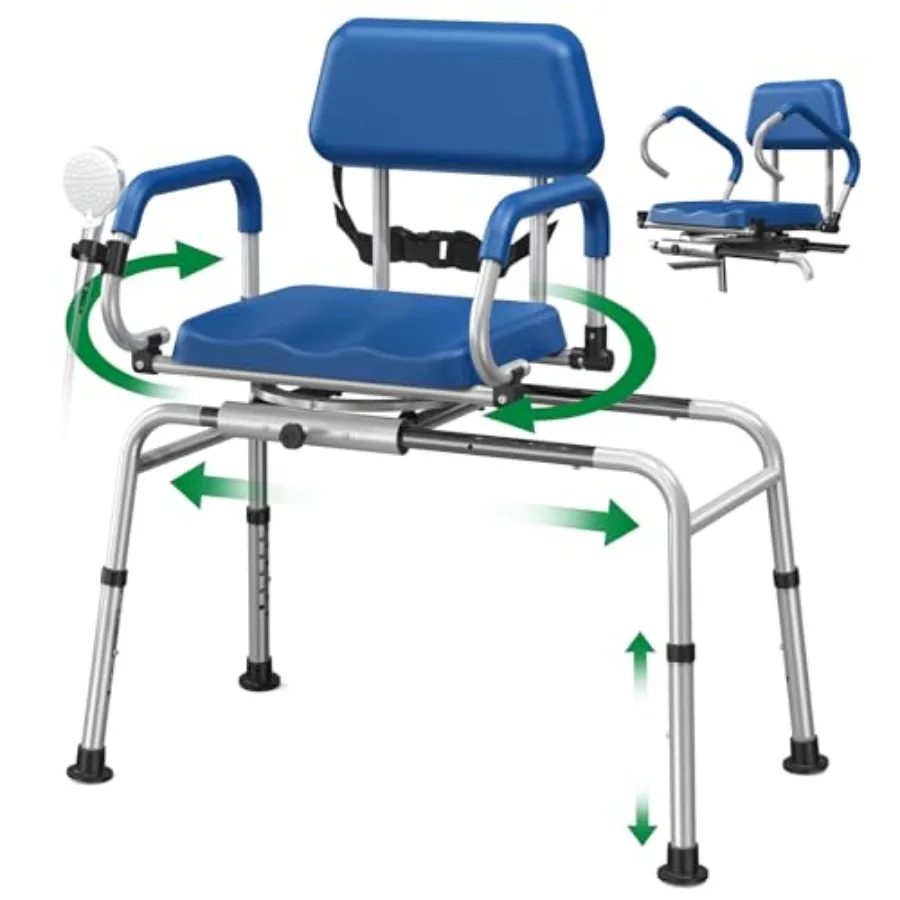 FSA/HSA Eligible Sliding Shower Chair Tub Transfer Bench for Bathtub with Swivel Seat, Padded Shower Bench with Pivoting Arms,
FSA/HSA Eligible Sliding Shower Chair Tub Transfer Bench for Bathtub with Swivel Seat, Padded Shower Bench with Pivoting Arms,