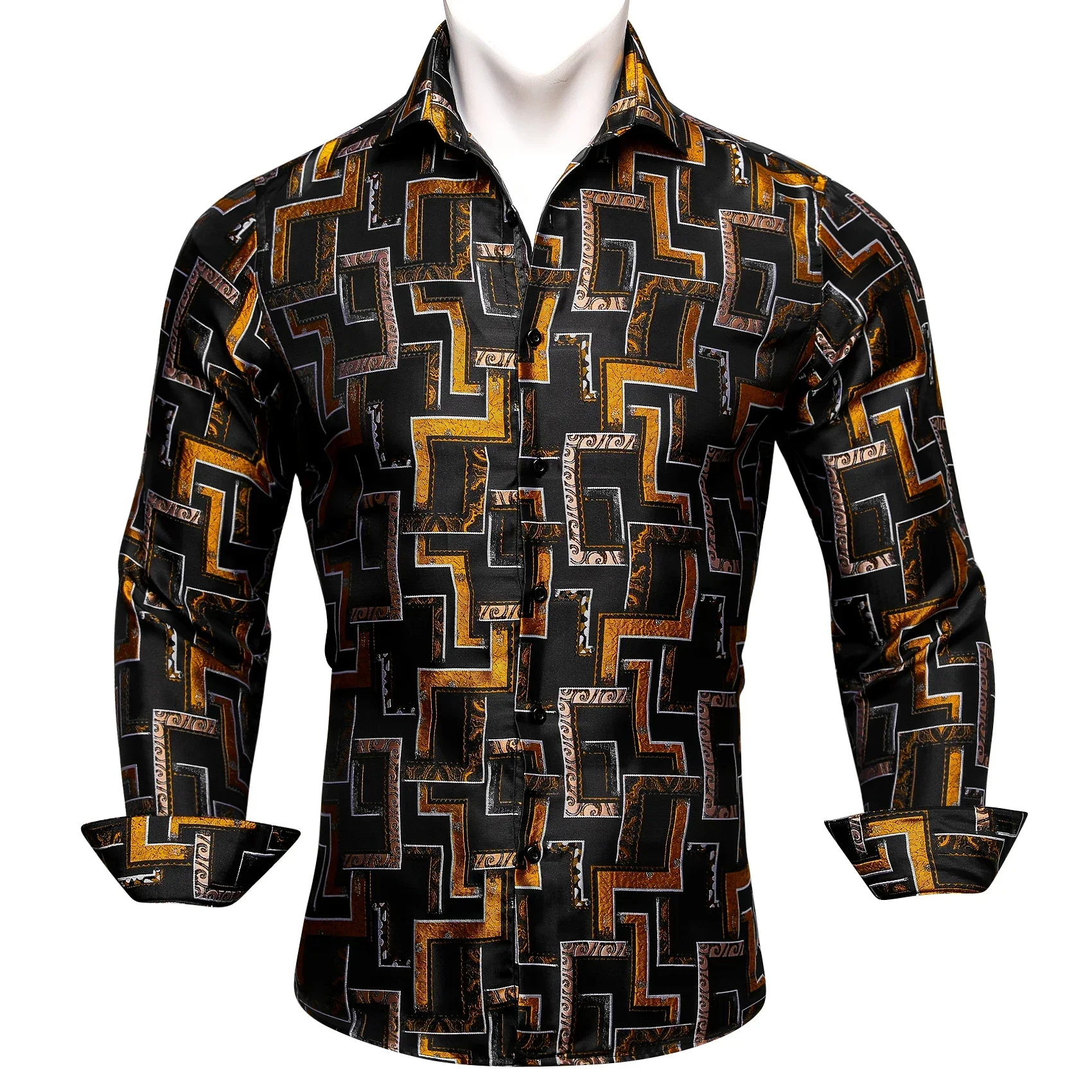 Classic Men Shirt Spring Autumn Lapel Woven Long Sleeve Geometric Leisure Fit Party Business Designer Barry.Wang CY-0013
Classic Men Shirt Spring Autumn Lapel Woven Long Sleeve Geometric Leisure Fit Party Business Designer Barry.Wang CY-0013