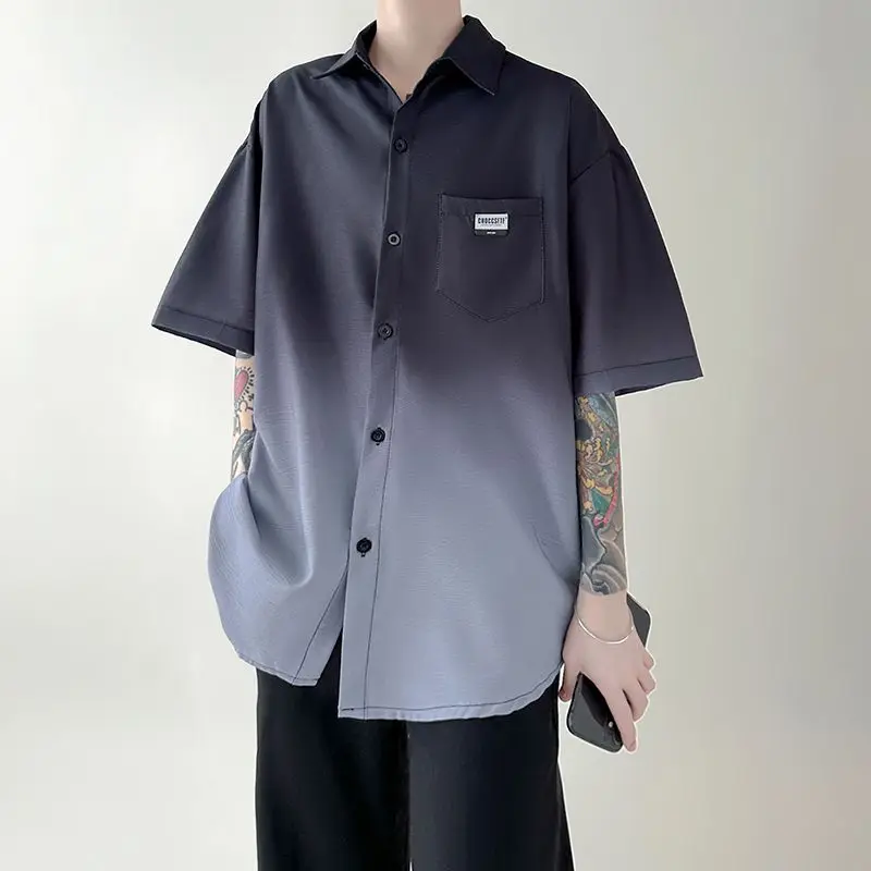 New Summer Tie-dyed Gradient Short-sleeved Shirt Men Loose Trendy Casual Five-part Cardigan
New Summer Tie-dyed Gradient Short-sleeved Shirt Men Loose Trendy Casual Five-part Cardigan