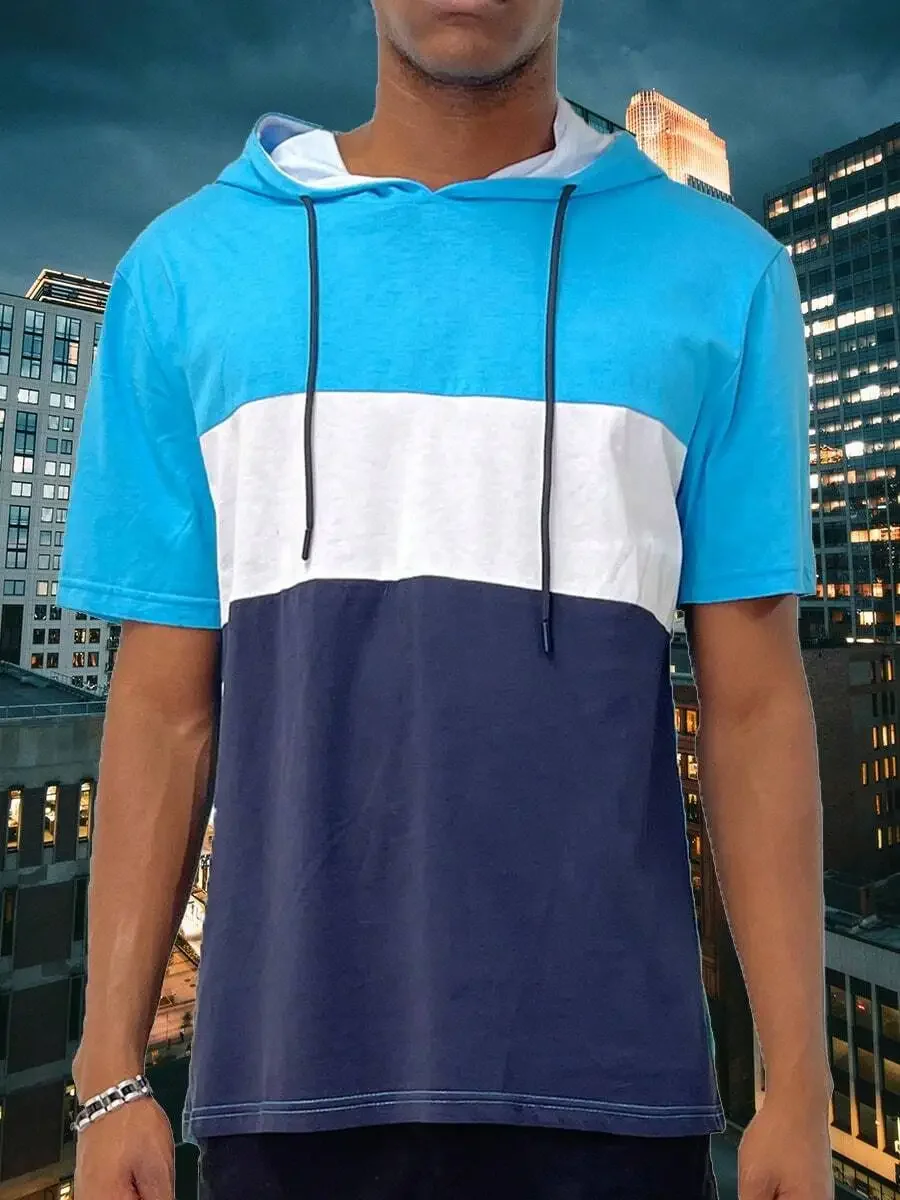 Mens Color Block Hooded Short Sleeve Cotton Casual T-Shirt Summer
Mens Color Block Hooded Short Sleeve Cotton Casual T-Shirt Summer