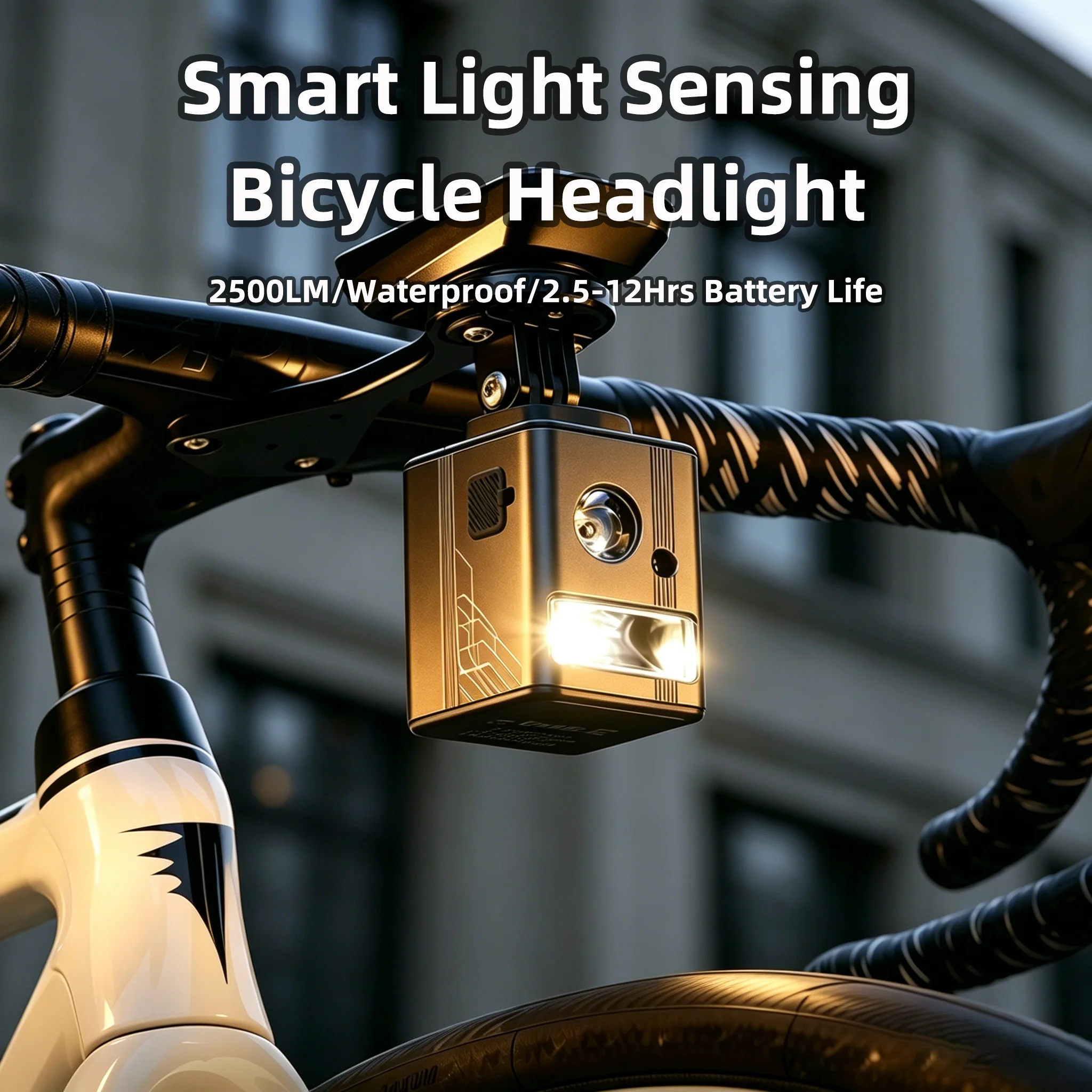 2500LM Smart Light Sensing Bicycle Headlight Bright Cycling Flashlight Auto Mode Road Bike
2500LM Smart Light Sensing Bicycle Headlight Bright Cycling Flashlight Auto Mode Road Bike