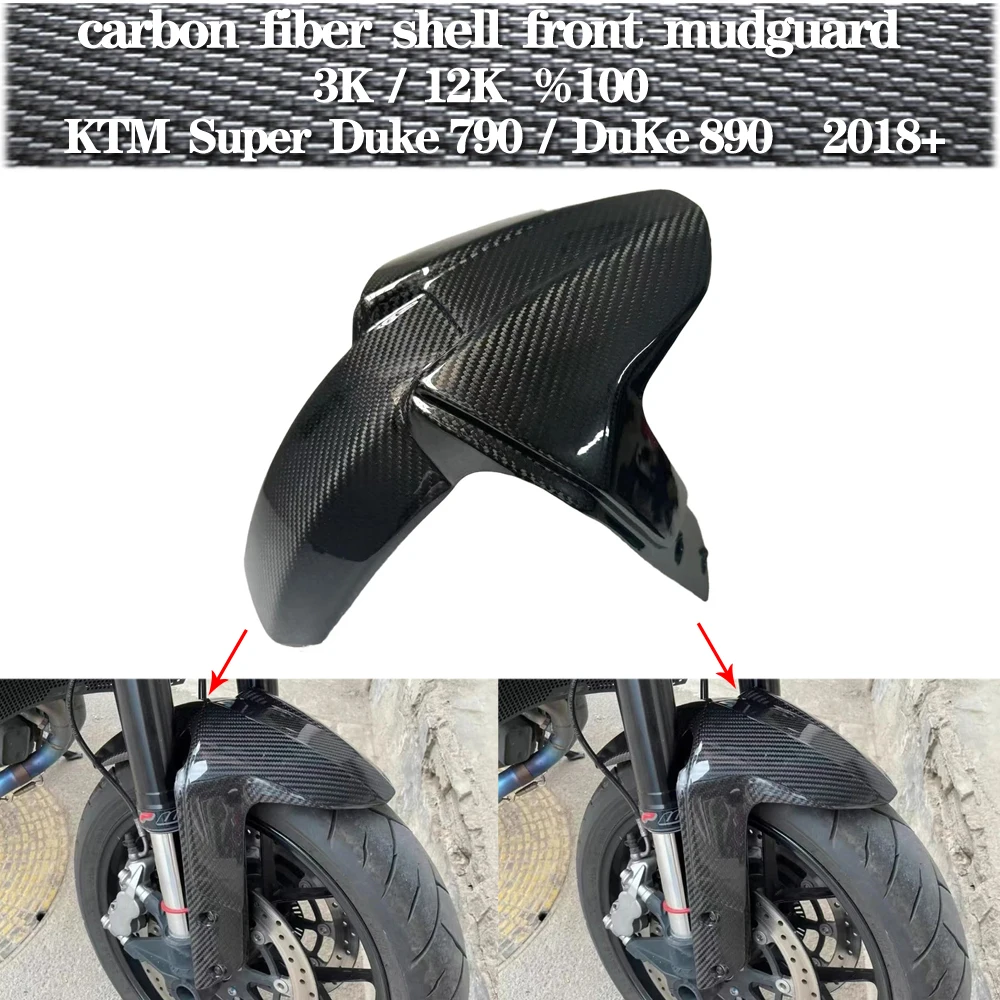 For KTM Super DuKe 790 / DuKe 890 2018+ motorcycle modification accessories 3k 12k 100% carbon fiber shell front fender fairing
For KTM Super DuKe 790 / DuKe 890 2018+ motorcycle modification accessories 3k 12k 100% carbon fiber shell front fender fairing