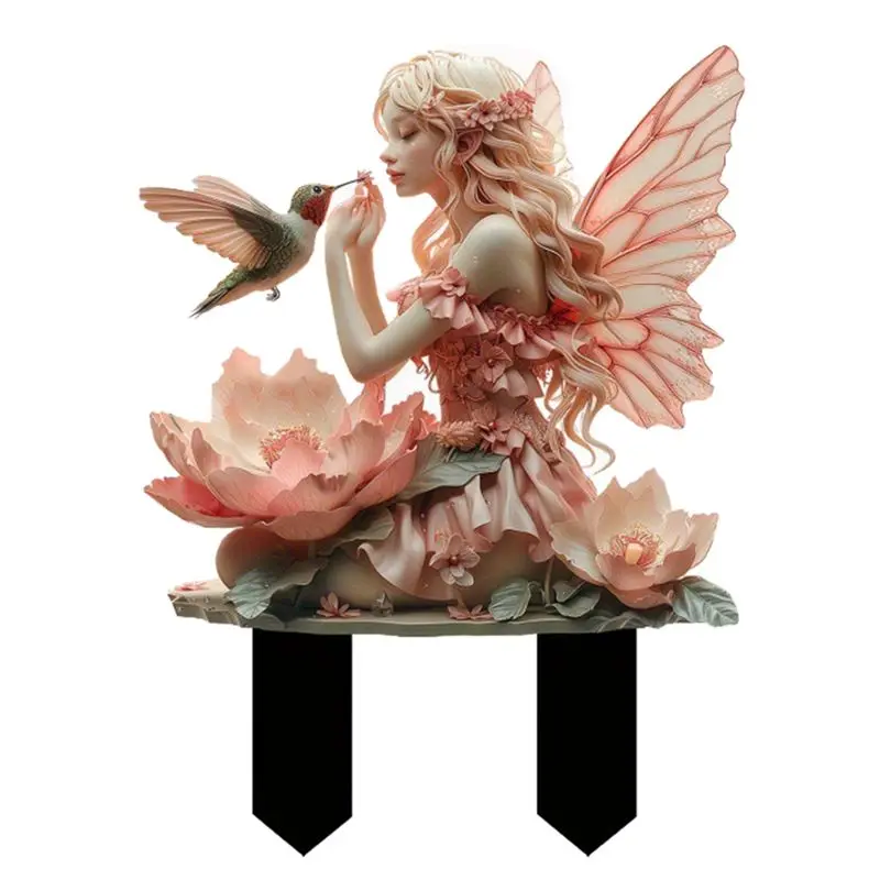 AEE4-Boho Acrylic Garden Stake Decorative Fairy And Hummingbird Outdoor Decor
AEE4-Boho Acrylic Garden Stake Decorative Fairy And Hummingbird Outdoor Decor
