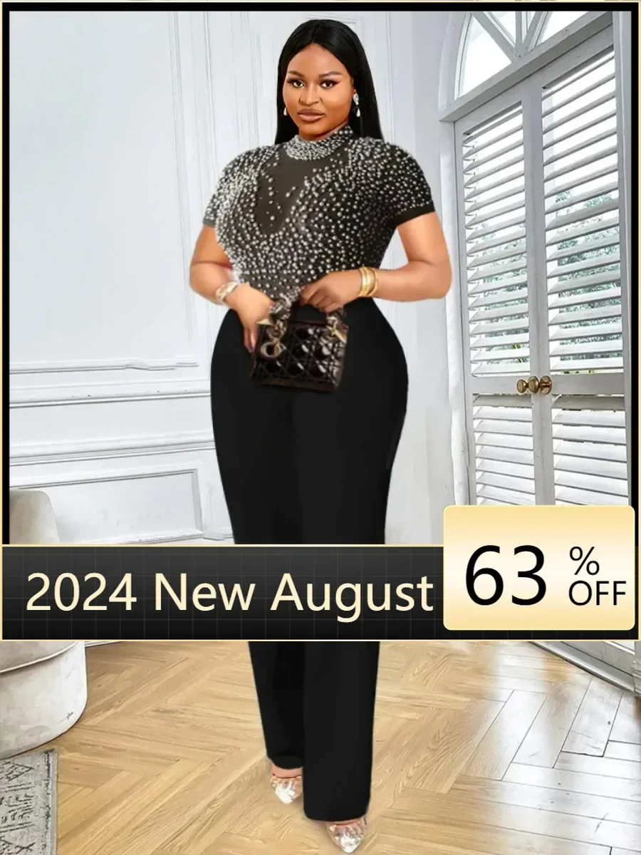 Elegant Jumpsuits & Rompers for Women O Nec Short Sleeve Beaded High Waisted Luxury Female Birthday Dinner Party Overalls Outfit
Elegant Jumpsuits & Rompers for Women O Nec Short Sleeve Beaded High Waisted Luxury Female Birthday Dinner Party Overalls Outfit