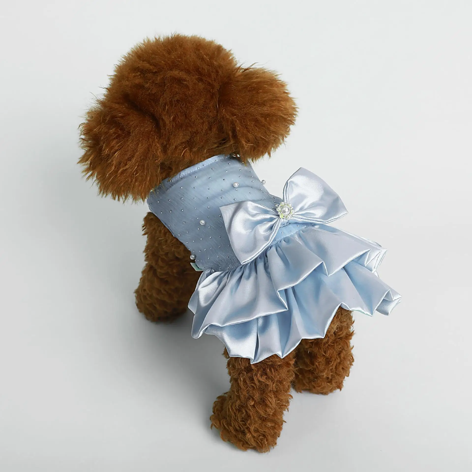 Dog Dress Blue Pearl Applique Puppy Bow Layers Luxury Dress for Small Dog Girl Birthday Party Dress XS-XL
Dog Dress Blue Pearl Applique Puppy Bow Layers Luxury Dress for Small Dog Girl Birthday Party Dress XS-XL