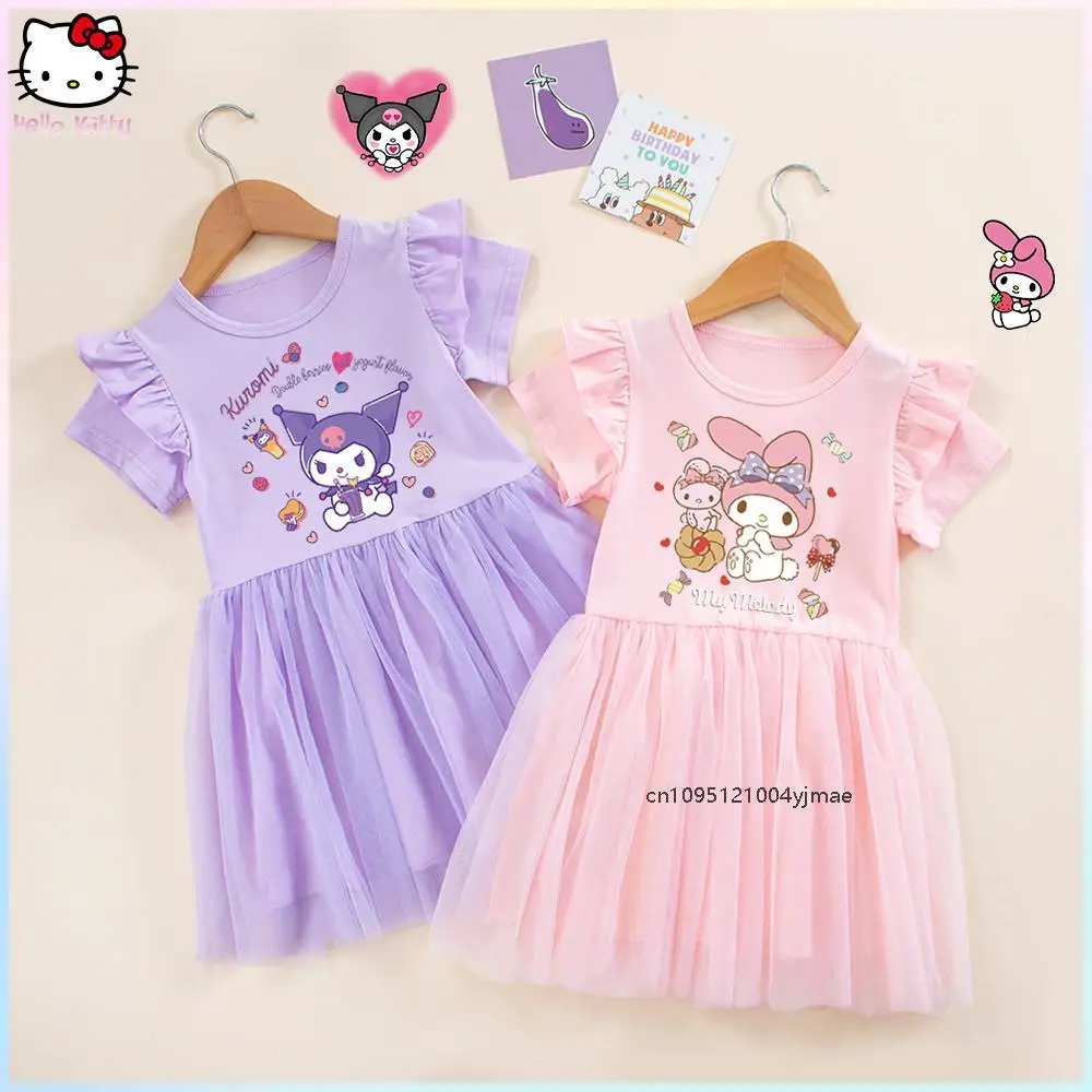 Summer Children's Dress Kawaii Sanrios Anime Kuromi Melody Cotton Girl Cute Princess Dress Fashion Print Short Sleeve Yarn Skirt
Summer Children's Dress Kawaii Sanrios Anime Kuromi Melody Cotton Girl Cute Princess Dress Fashion Print Short Sleeve Yarn Skirt