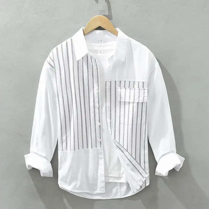 Long SVE Shirt 2129 Comfortable Fashion Stitching Loose Fit Thickened Long Sleeve Striped Pattern for Daily Wear Autumn...
Long SVE Shirt 2129 Comfortable Fashion Stitching Loose Fit Thickened Long Sleeve Striped Pattern for Daily Wear Autumn...