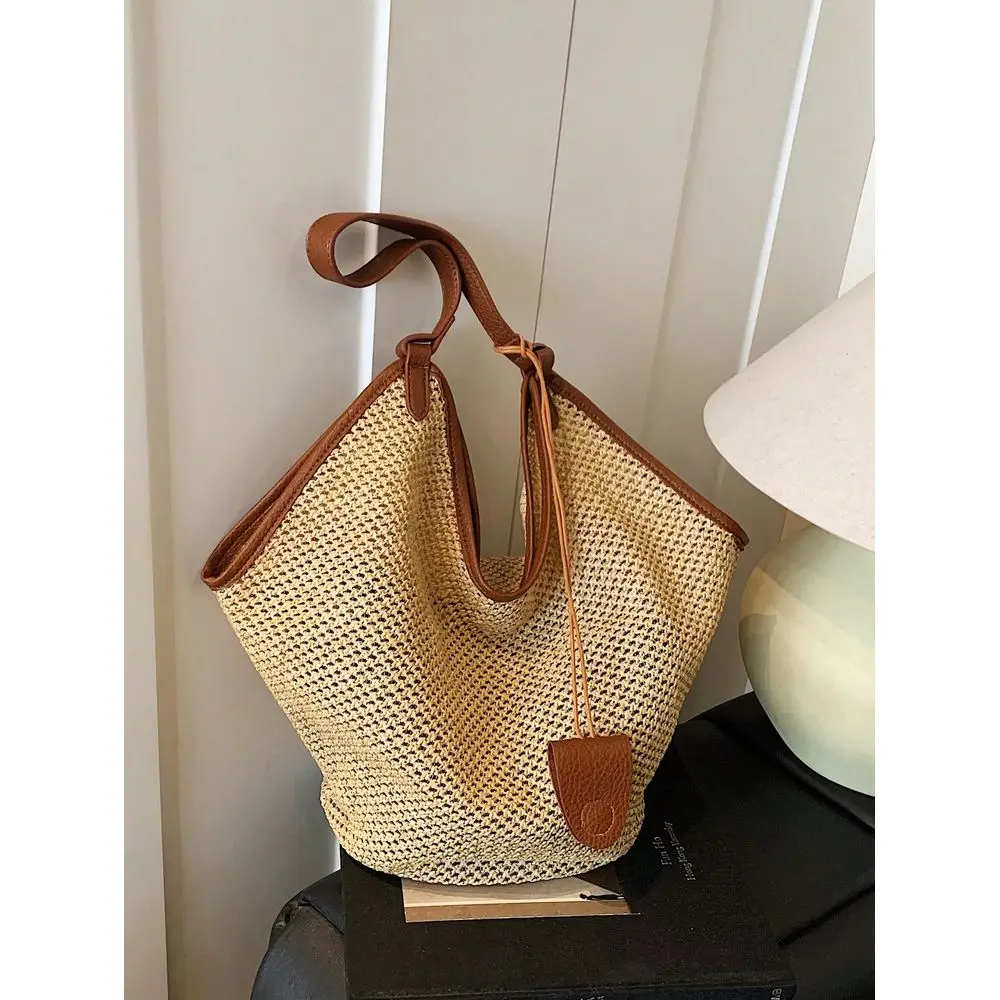 Womens Summer Straw Bag, Fashion Solid Color Handbag, Holiday Vacation Beach Bag, Minimalist Retro Large Capacity Shoulder Tote
Womens Summer Straw Bag, Fashion Solid Color Handbag, Holiday Vacation Beach Bag, Minimalist Retro Large Capacity Shoulder Tote