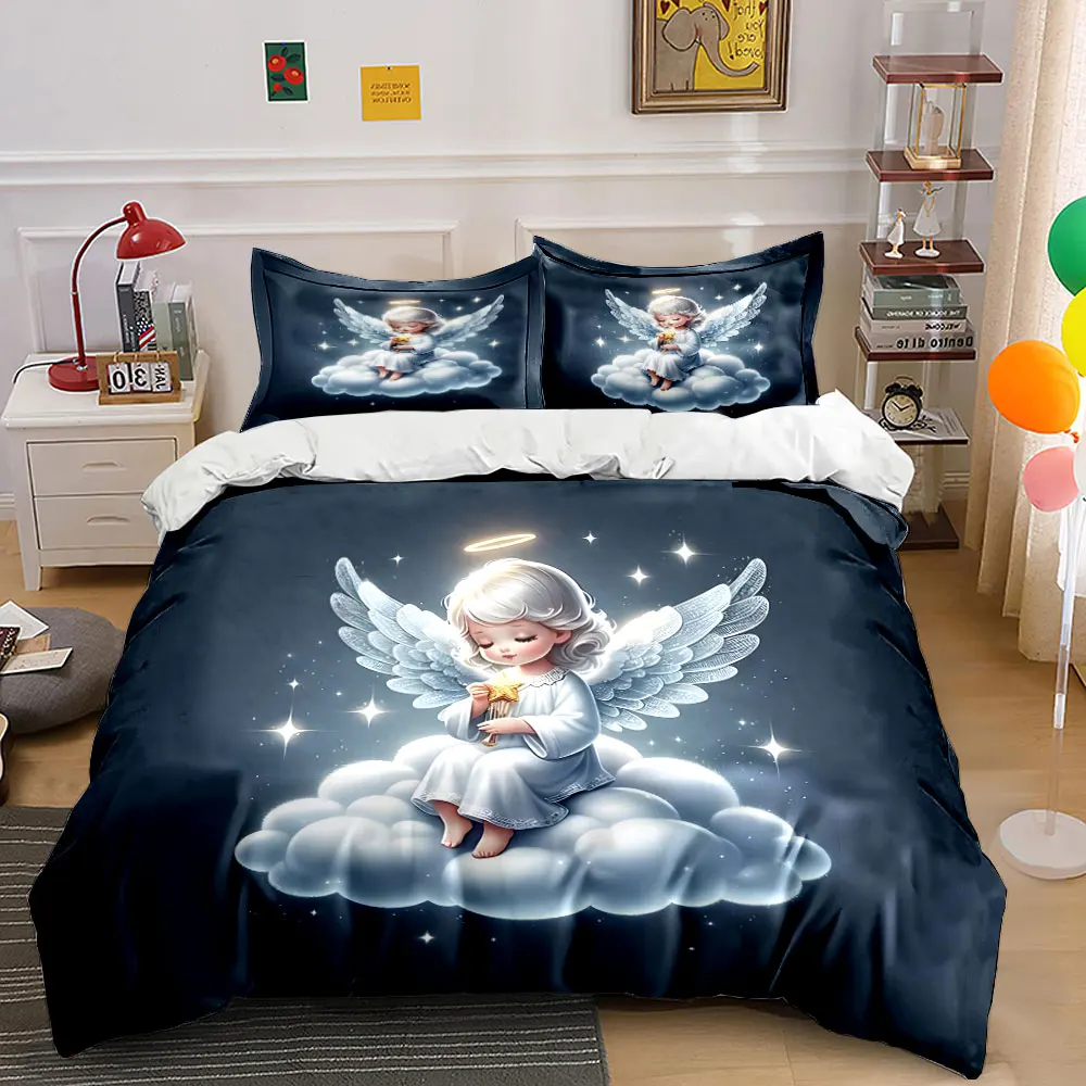 Angel in white on a cloud Print Soft Comfortable Duvet Cover Bedding Set Included 1*Duvet Cover 2*Pillowcases Luxury gifts
Angel in white on a cloud Print Soft Comfortable Duvet Cover Bedding Set Included 1*Duvet Cover 2*Pillowcases Luxury gifts