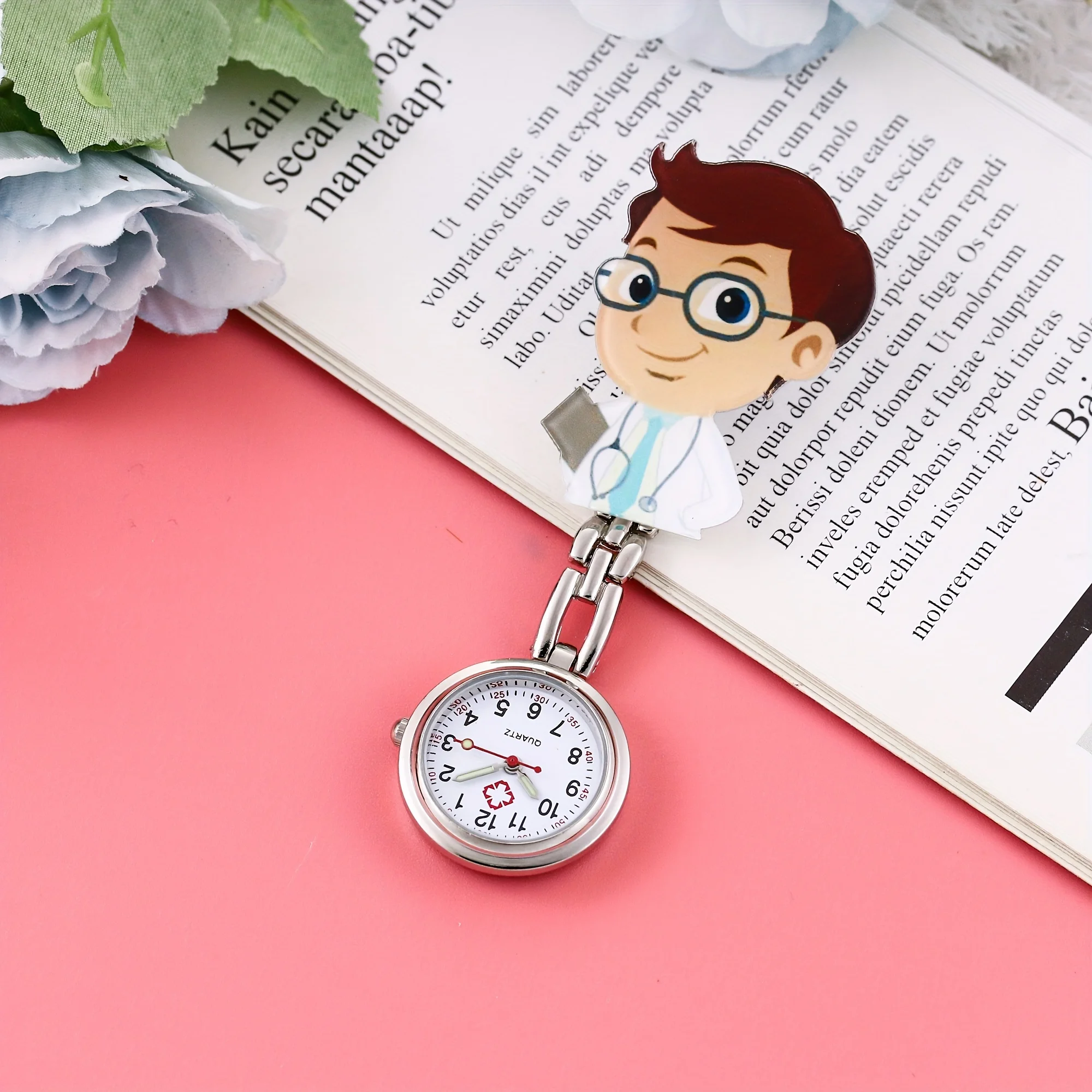 Cartoon male doctor nurse watch night light needle smiling face character pocket watch men's and women's hanging watch watch
Cartoon male doctor nurse watch night light needle smiling face character pocket watch men's and women's hanging watch watch