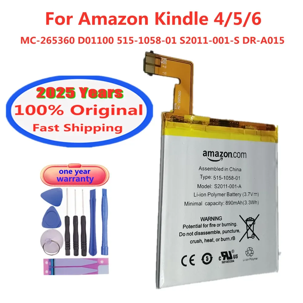 2025летний оригинальный аккумулятор MC- 265360 Для Amazon kindle 4 5 6 515-1058-01 265360 D01100 S2011-001-S DR-A015
2025летний оригинальный аккумулятор MC- 265360 Для Amazon kindle 4 5 6 515-1058-01 265360 D01100 S2011-001-S DR-A015