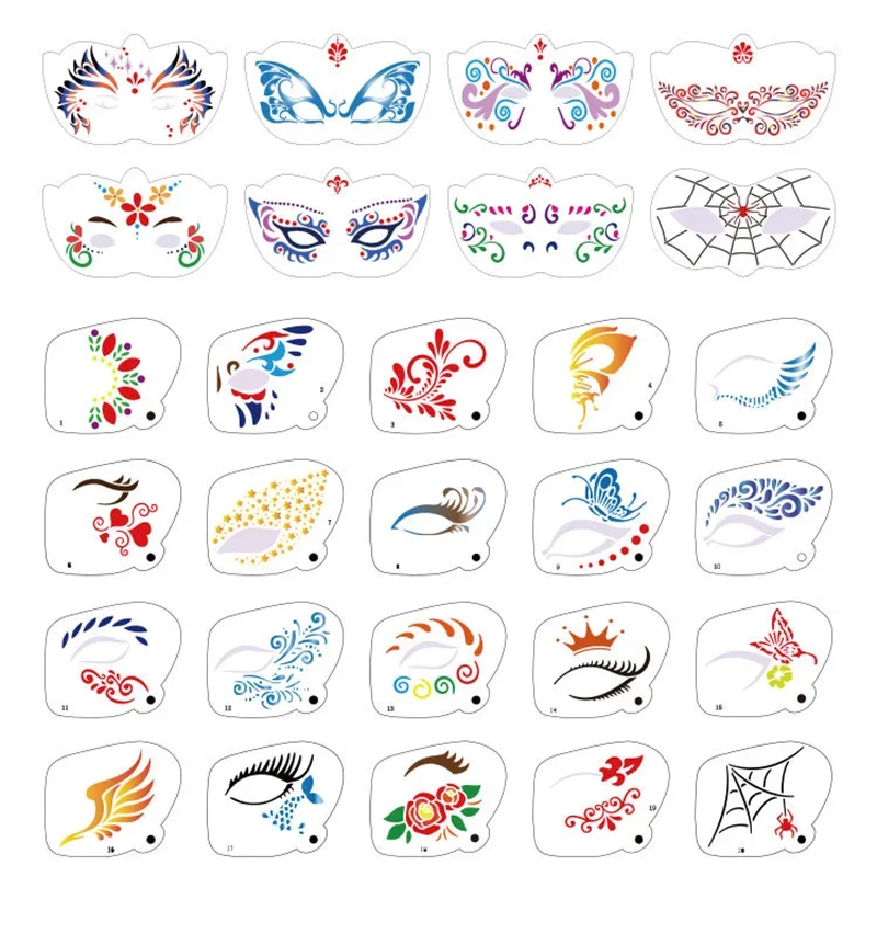 Stencils For Body Painting Face Art Temporary Tattoos Reusable Stencils Kit Plastics Template DIY Makeup Tool
Stencils For Body Painting Face Art Temporary Tattoos Reusable Stencils Kit Plastics Template DIY Makeup Tool