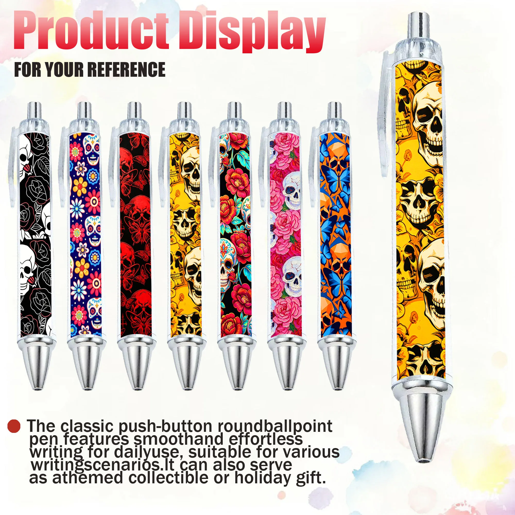 5pcs/7pcs Skull Theme Signature Pen, Dark Skull Series Gift Pen, School Company Office Writing, Smooth Random Pattern
5pcs/7pcs Skull Theme Signature Pen, Dark Skull Series Gift Pen, School Company Office Writing, Smooth Random Pattern