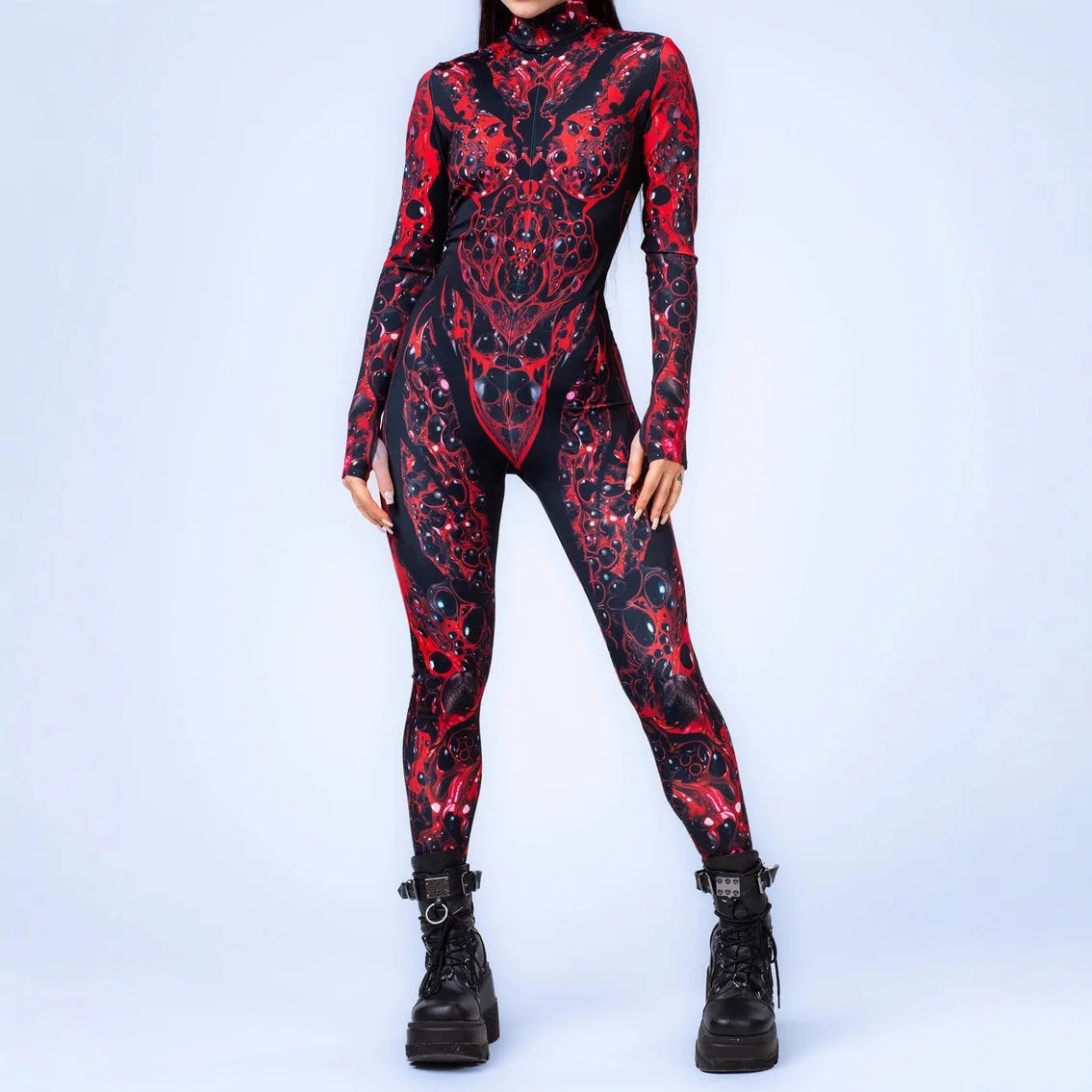 Sexy Women Psychedelic Mesh Cosplay Jumpsuit Horror Halloween Festival Party Bodysuit Carnival Burning Stage Performance Tight
Sexy Women Psychedelic Mesh Cosplay Jumpsuit Horror Halloween Festival Party Bodysuit Carnival Burning Stage Performance Tight