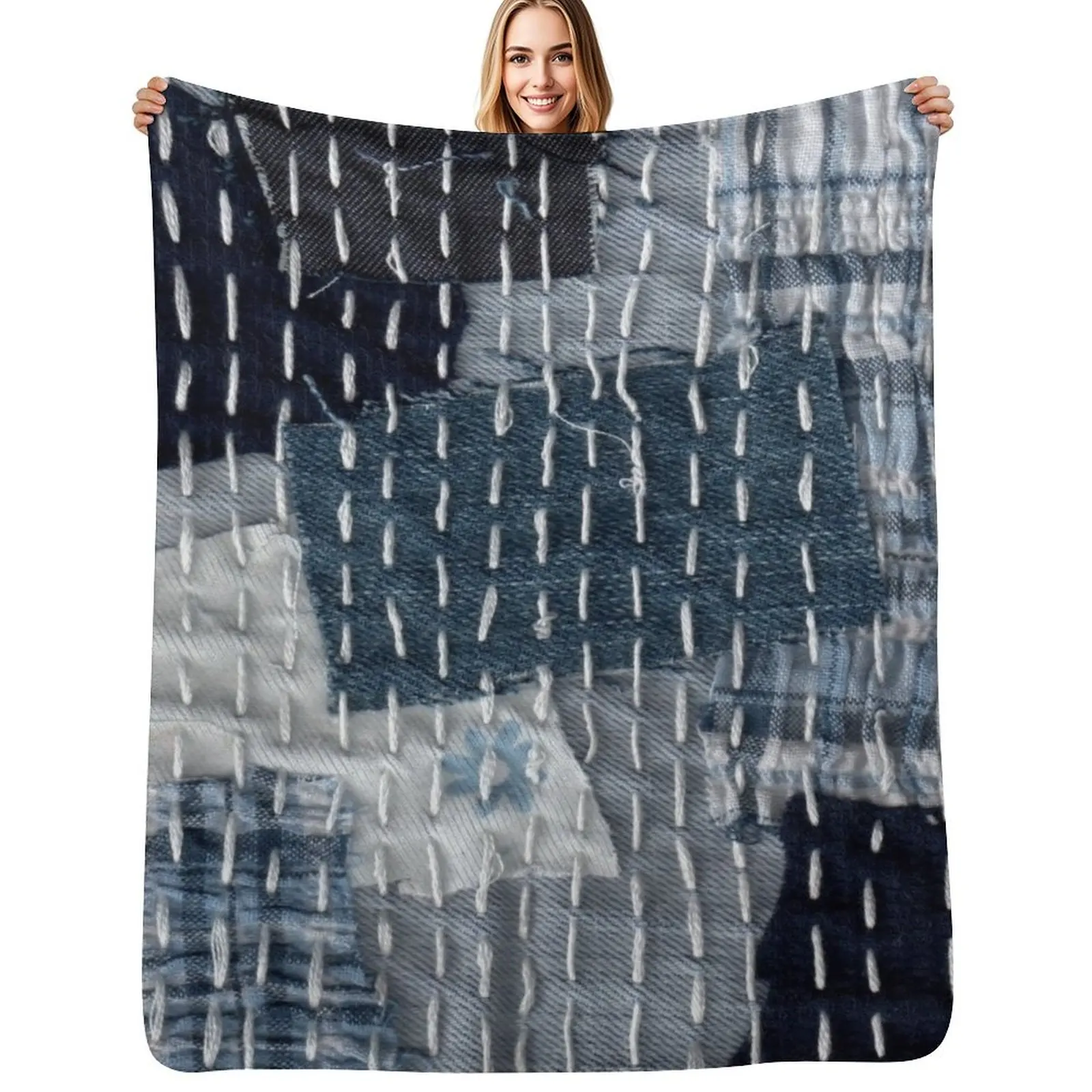 Jean Boro sashiko handmade textile pattern Throw Blanket Reusable Durable Soft Blanket for All Seasons
Jean Boro sashiko handmade textile pattern Throw Blanket Reusable Durable Soft Blanket for All Seasons