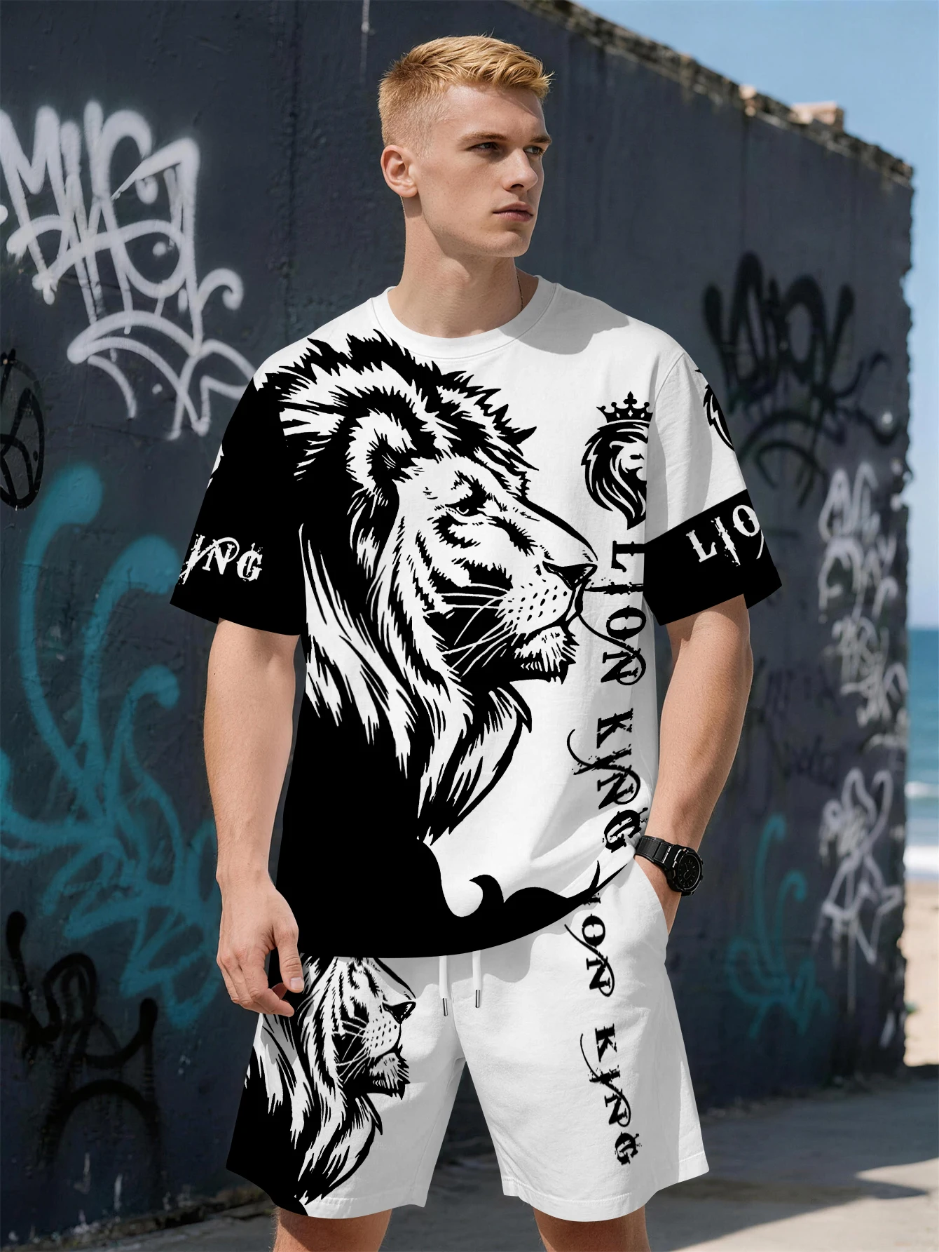 2026 Summer New Men's Short-Sleeved Set with 3D Trendy Pattern Printing Casual Street Style Fashionable Comfortable and Soft
2026 Summer New Men's Short-Sleeved Set with 3D Trendy Pattern Printing Casual Street Style Fashionable Comfortable and Soft