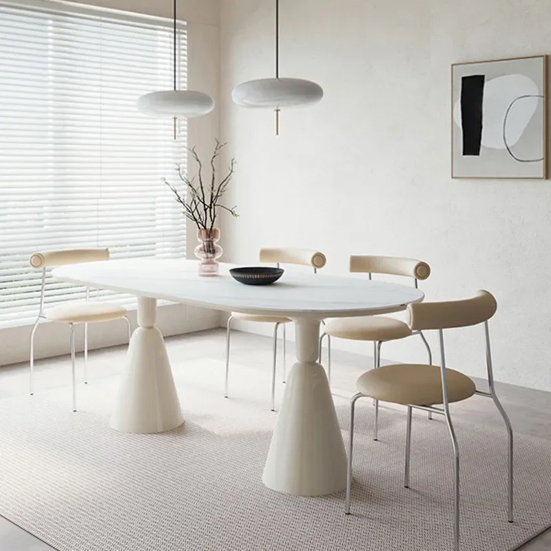 Эстетический обеденный стол из кремового камня во французском стиле, роскошная современная минималистичная мебель для домашней кухни небольшого пространства 
Эстетический обеденный стол из кремового камня во французском стиле, роскошная современная минималистичная мебель для домашней кухни небольшого пространства