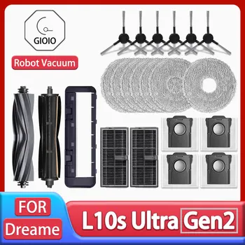 드림 L10s 울트라 Gen2 용 액세서리, 고무 메인 사이드 브러시 걸레 천, 먼지 봉투 필터, 로봇 진공 청소기 교체 부품