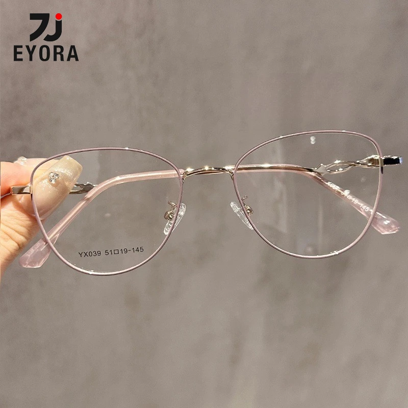 EYORA Casual Style Cat Eye Metal Reading Glasses for Women Anti Blue Ray Photochromic Glasses Optical Lenses with Prescription
EYORA Casual Style Cat Eye Metal Reading Glasses for Women Anti Blue Ray Photochromic Glasses Optical Lenses with Prescription