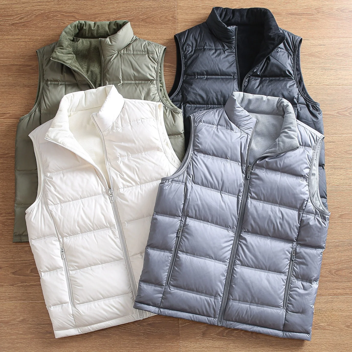 Двусторонняя легкая пуховая куртка-жилет 90 Du для молодых мужчин, повседневная, модная, городская, на молнии, цветная
Двусторонняя легкая пуховая куртка-жилет 90 Du для молодых мужчин, повседневная, модная, городская, на молнии, цветная