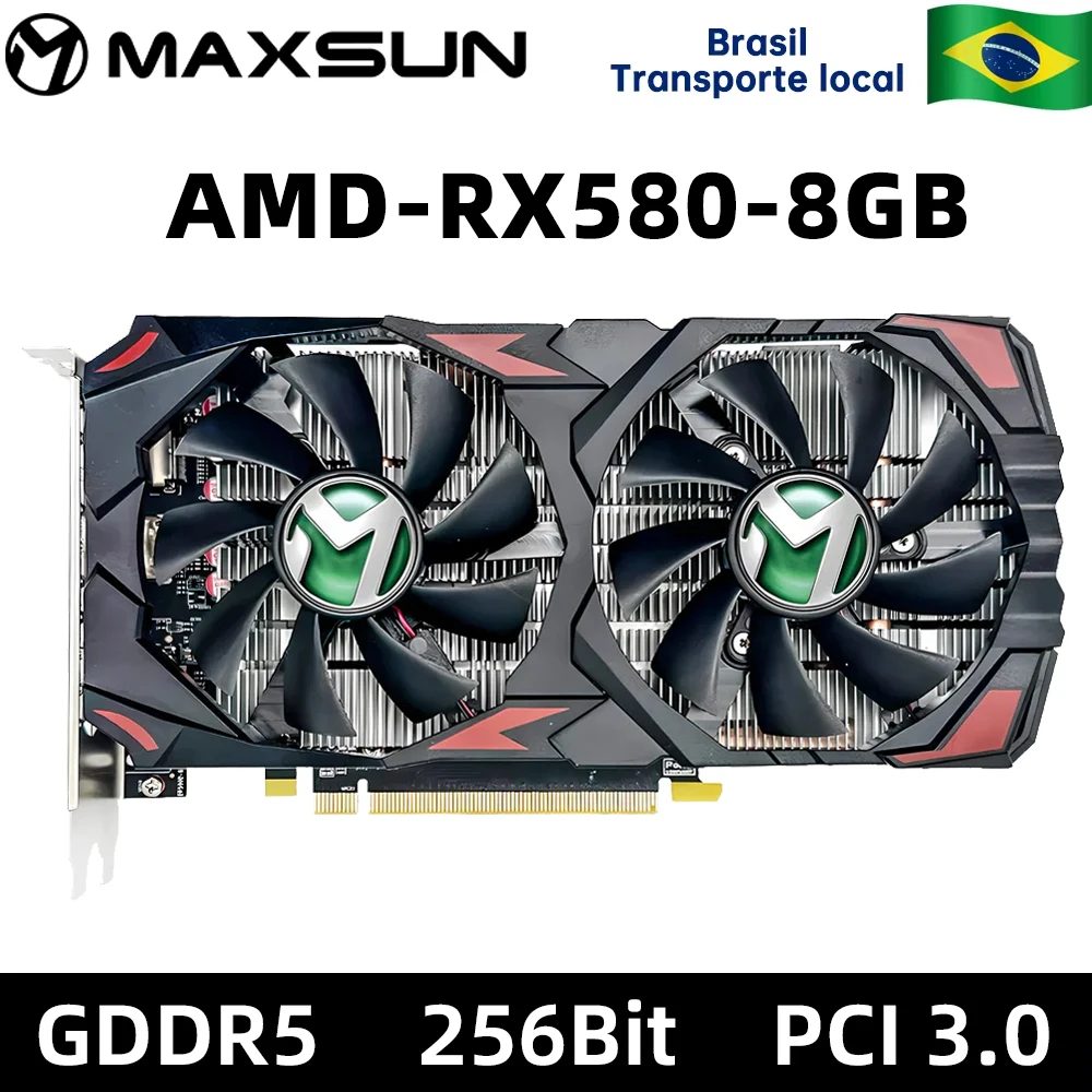 MAXSUN AMD RX580 8 ГБ 2048SP Игровая видеокарта GDDR5 256 бит PCI Express 3,0 × 16 6-контактный графический процессор Radeon Компоненты настольного компьютера 
MAXSUN AMD RX580 8 ГБ 2048SP Игровая видеокарта GDDR5 256 бит PCI Express 3,0 × 16 6-контактный графический процессор Radeon Компоненты настольного компьютера