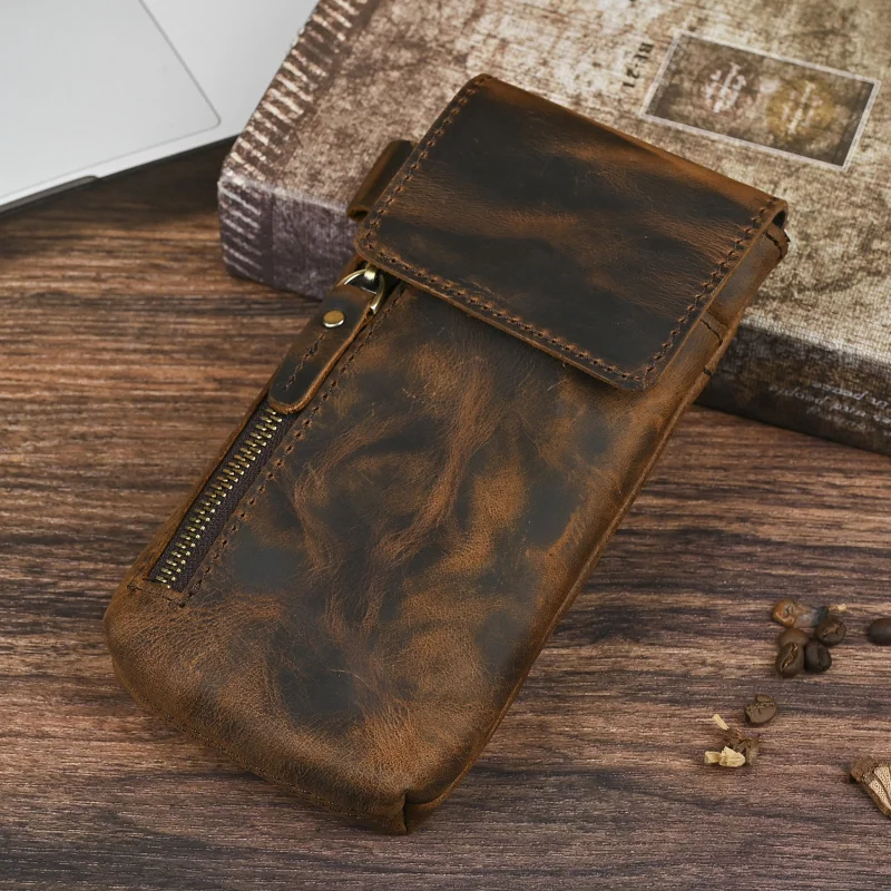 Mad Leather New Men's Waist Bag Simple Vertical Mobile Phone Bag Trendy Bar Leather Bag Top Layer Cowhide Belt
Mad Leather New Men's Waist Bag Simple Vertical Mobile Phone Bag Trendy Bar Leather Bag Top Layer Cowhide Belt