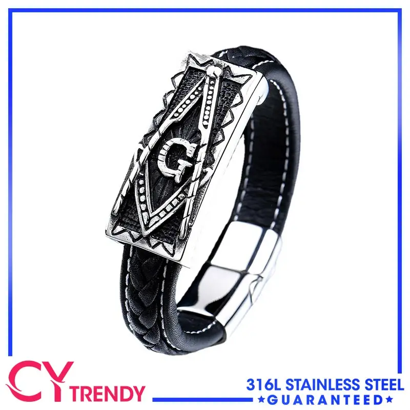 Vintage Men's Masonic Stainless Steel Freemason Genuine Leather Bracelet Cuff Jewelry Accessories
Vintage Men's Masonic Stainless Steel Freemason Genuine Leather Bracelet Cuff Jewelry Accessories