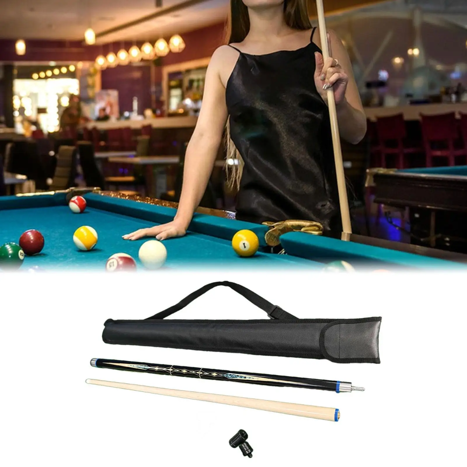 Pool Cue Stick Two Section Segmented with Carry Bag Billiard Pool Stick for Men Women Billiard Players Beginners Starters Game
Pool Cue Stick Two Section Segmented with Carry Bag Billiard Pool Stick for Men Women Billiard Players Beginners Starters Game