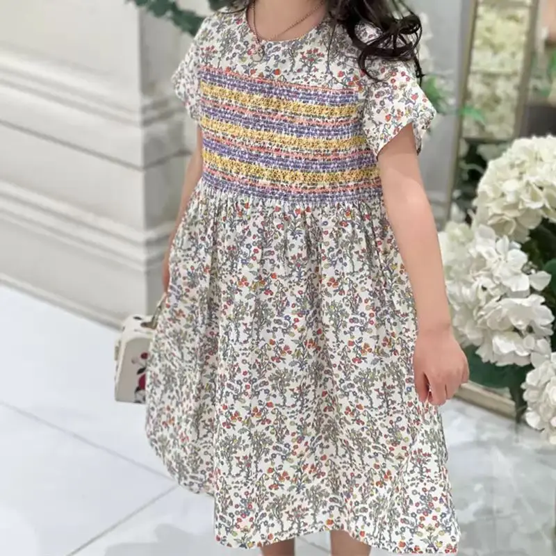 New BP Girls Dress Full Print Green Floral Cltohing Short Sleeves Cotton Girls Princess Smocking Dress Children Clothing
New BP Girls Dress Full Print Green Floral Cltohing Short Sleeves Cotton Girls Princess Smocking Dress Children Clothing
