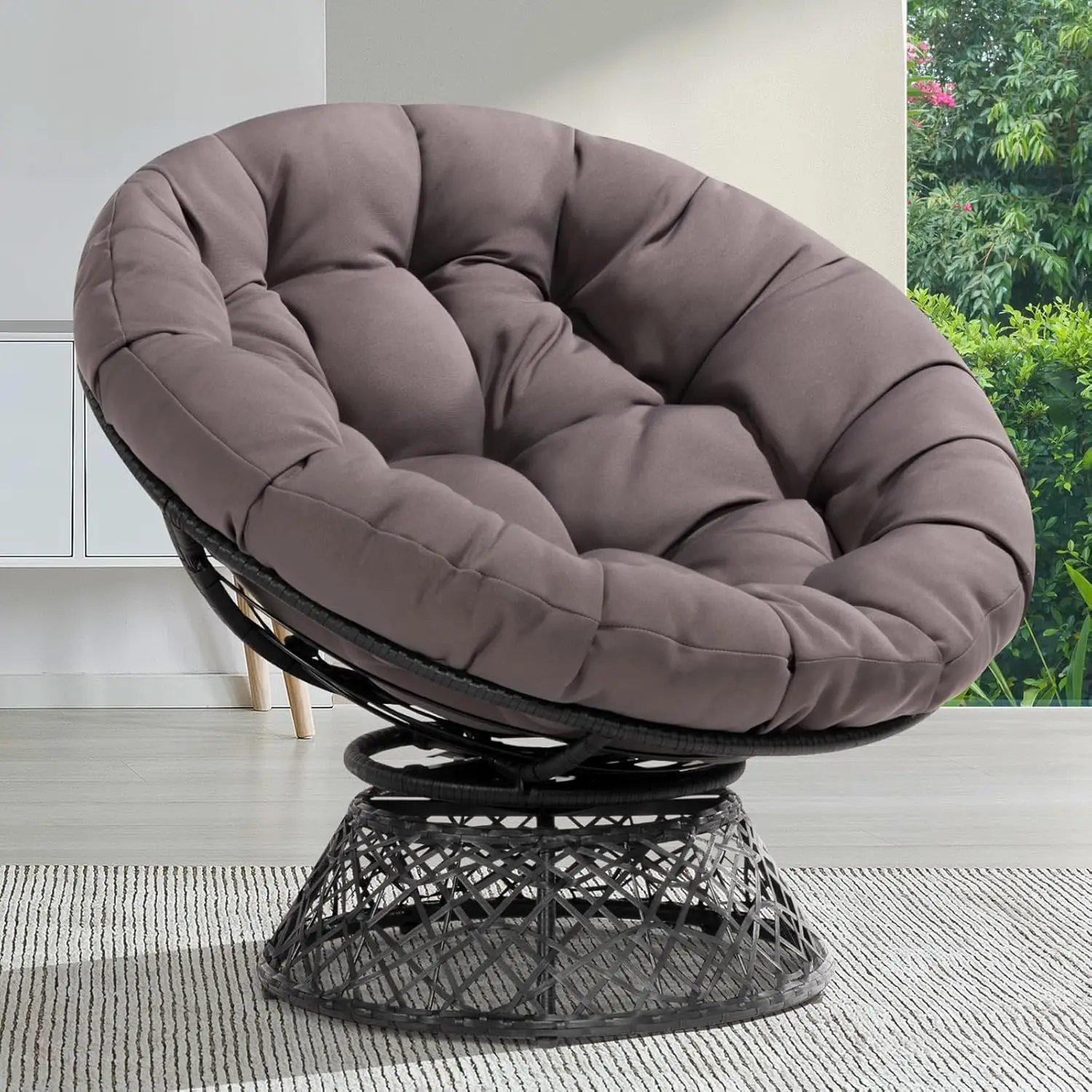 Эргономичное плетеное кресло Papasan 40 дюймов с мягкой толстой тканевой подушкой, вместительная стальная рама, поворот на 360 градусов
Эргономичное плетеное кресло Papasan 40 дюймов с мягкой толстой тканевой подушкой, вместительная стальная рама, поворот на 360 градусов