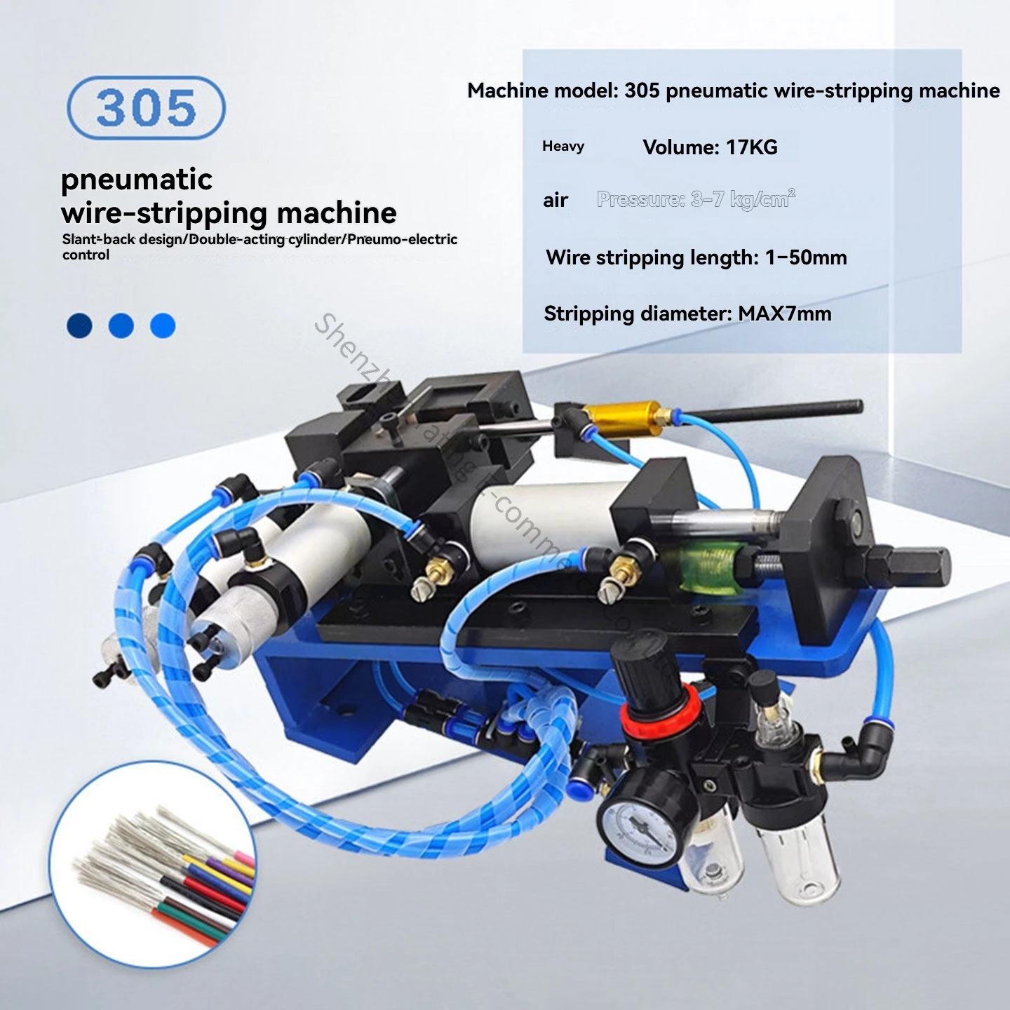 Pneumatic Stripping Machine Stripping Range 2-7mm Cable Stripping Cores Pneumatic Control Dual Blade Cutting for Even Cutting
Pneumatic Stripping Machine Stripping Range 2-7mm Cable Stripping Cores Pneumatic Control Dual Blade Cutting for Even Cutting