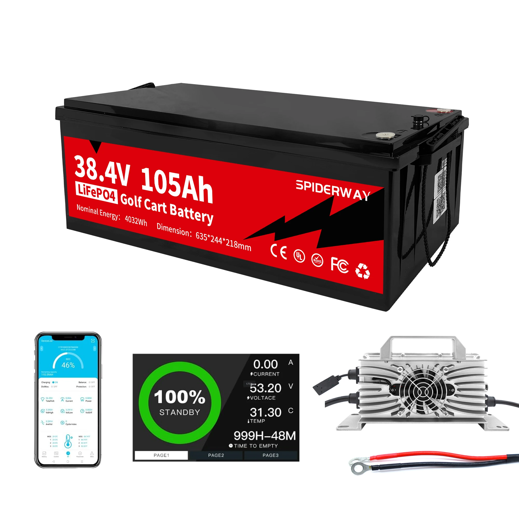 36V LiFePO4 105AH Lithium Battery Golf Cart EV RV Off Grid Solar 10 Year life
36V LiFePO4 105AH Lithium Battery Golf Cart EV RV Off Grid Solar 10 Year life