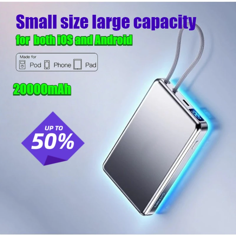 10000mAh 3C Certified Ultra-thin & Compact Fast Charging Power Bank with Built-in Cable Large Capacity & Portable Mobile Charger
10000mAh 3C Certified Ultra-thin & Compact Fast Charging Power Bank with Built-in Cable Large Capacity & Portable Mobile Charger