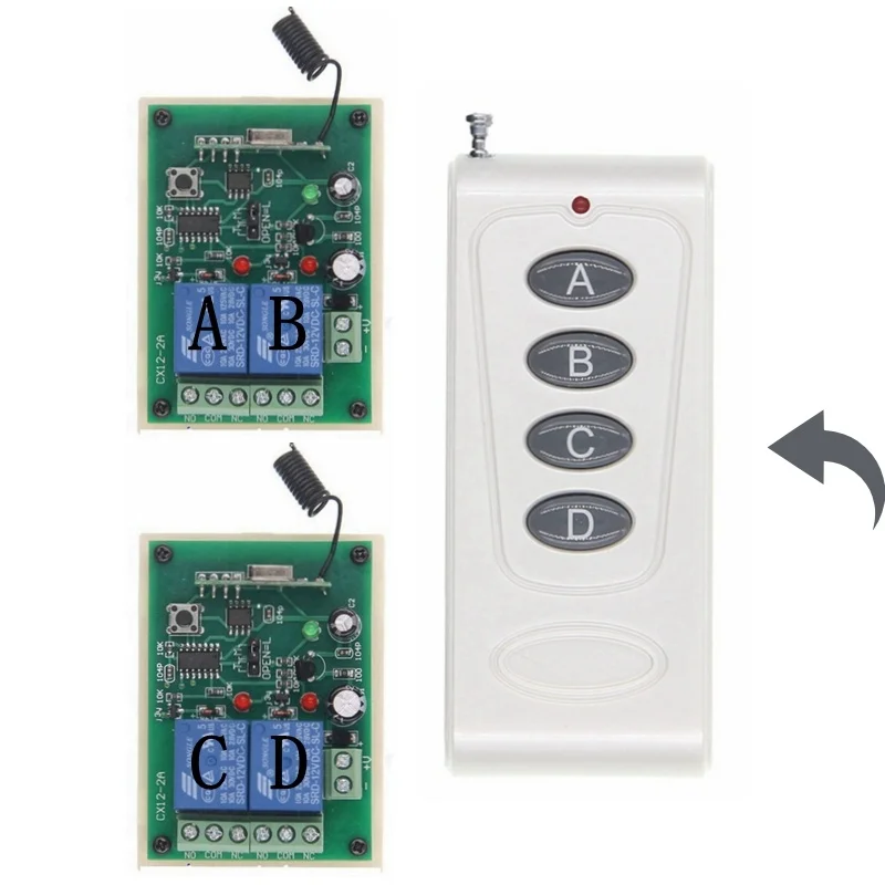 433MHz Universal Wireless Remote Control Switch DC 12V 24V 2CH Motor Lamp Relay Switch, Used For Lamps/Electric Push Rods/Motors
433MHz Universal Wireless Remote Control Switch DC 12V 24V 2CH Motor Lamp Relay Switch, Used For Lamps/Electric Push Rods/Motors