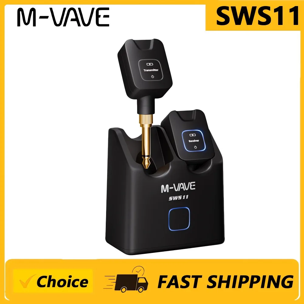 M-VAVE SWS11 Wireless Guitar System 5.8GHz Digital Transmitter Receiver, 24bit/48kHz Audio, <4.6ms Low Latency, 6 Channels,
M-VAVE SWS11 Wireless Guitar System 5.8GHz Digital Transmitter Receiver, 24bit/48kHz Audio, <4.6ms Low Latency, 6 Channels,