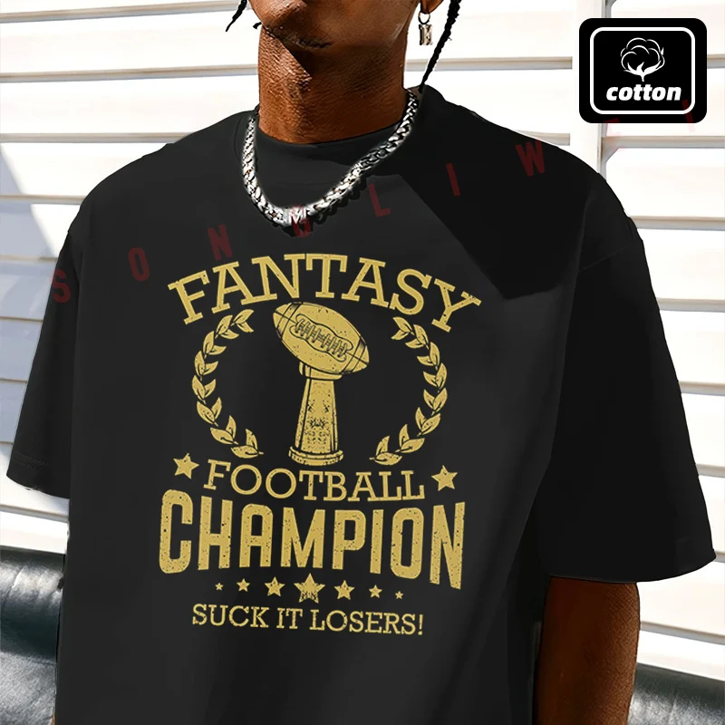 Fantasy Football Funny Design Motorcycle T-Shirt Men's Black Cotton TShirt New Summer Casual O-neck Short Sleeve Tees
Fantasy Football Funny Design Motorcycle T-Shirt Men's Black Cotton TShirt New Summer Casual O-neck Short Sleeve Tees