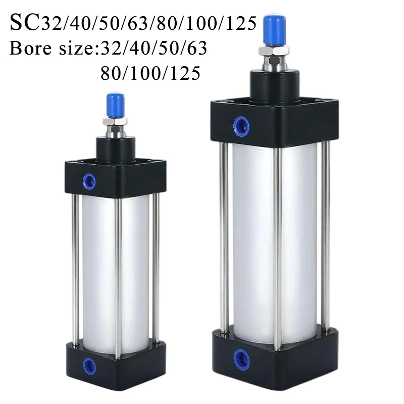 SC Standard Pneumatic Cylinder Piston Bore 32/40/50/63/80/100/125mm Stroke 25-1000 Double Acting Aluminum Alloy Piston Actuator
SC Standard Pneumatic Cylinder Piston Bore 32/40/50/63/80/100/125mm Stroke 25-1000 Double Acting Aluminum Alloy Piston Actuator