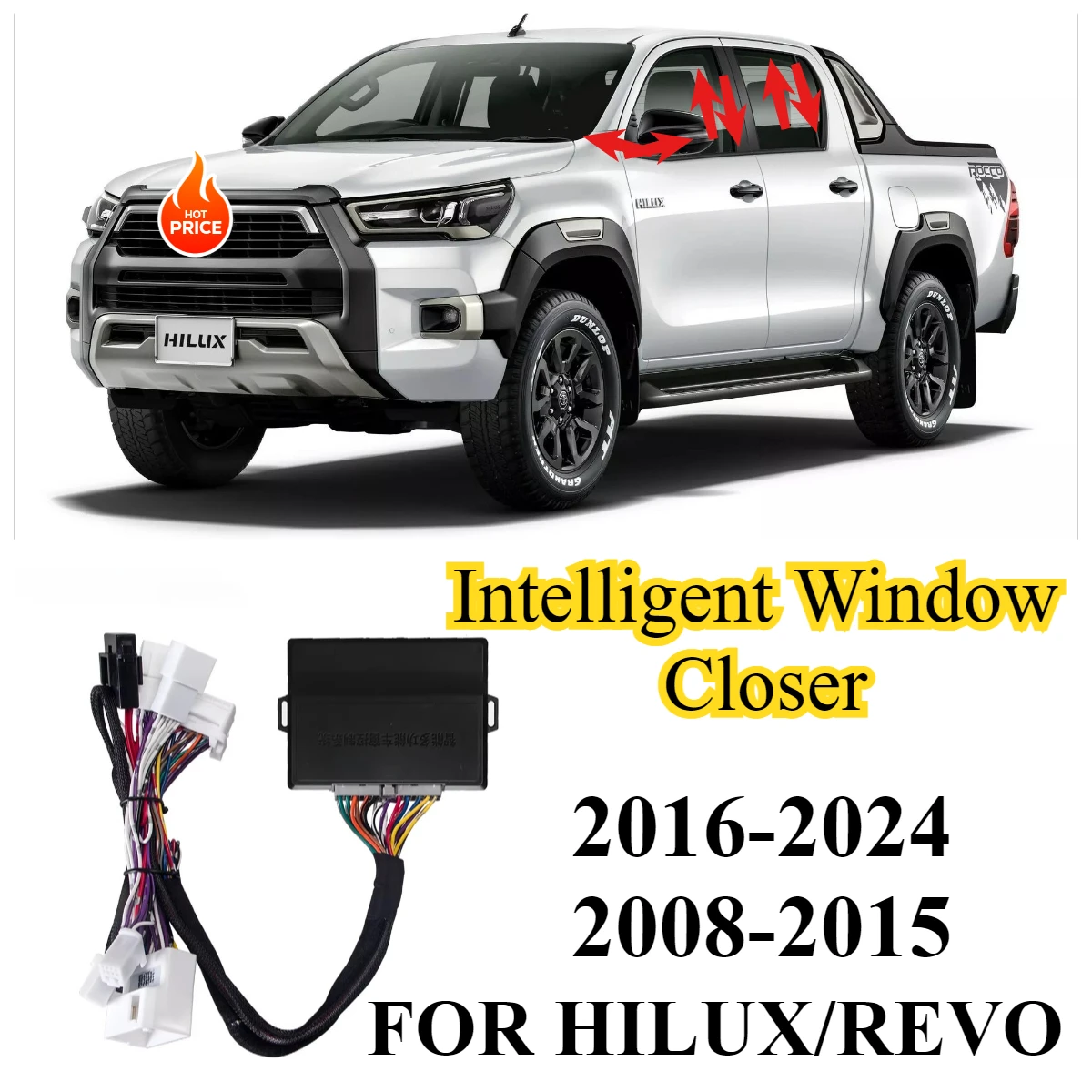 Auto Folding Side Mirrors and Auto Window Closer for Toyota Revo/ Hilux 2005-2025 hilux Intelligent Window Closer Accessories 
Auto Folding Side Mirrors and Auto Window Closer for Toyota Revo/ Hilux 2005-2025 hilux Intelligent Window Closer Accessories