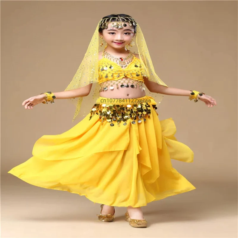 6-piece Set of Children's Indian Dance Performance Costumes, Pink Glitter Top, Skirt with Waist Chain, Belly Dance Performance
6-piece Set of Children's Indian Dance Performance Costumes, Pink Glitter Top, Skirt with Waist Chain, Belly Dance Performance