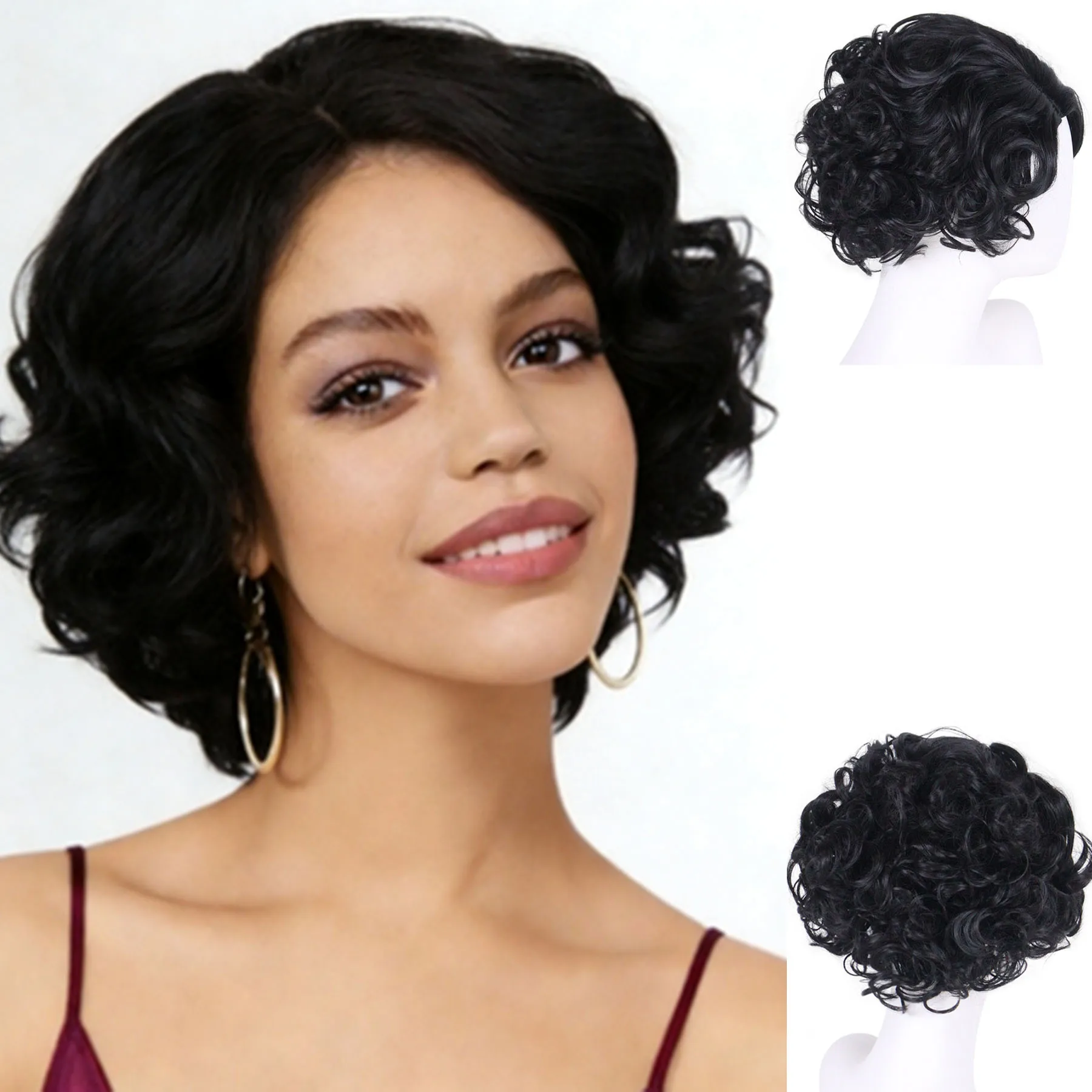 Синтетический короткий волнистый парик GNIMEGIL, черный, с челкой и боковой разницей на расческе, для женщин, естественный, пышный, для повседневной носки, косплея и вечеринок
Синтетический короткий волнистый парик GNIMEGIL, черный, с челкой и боковой разницей на расческе, для женщин, естественный, пышный, для повседневной носки, косплея и вечеринок