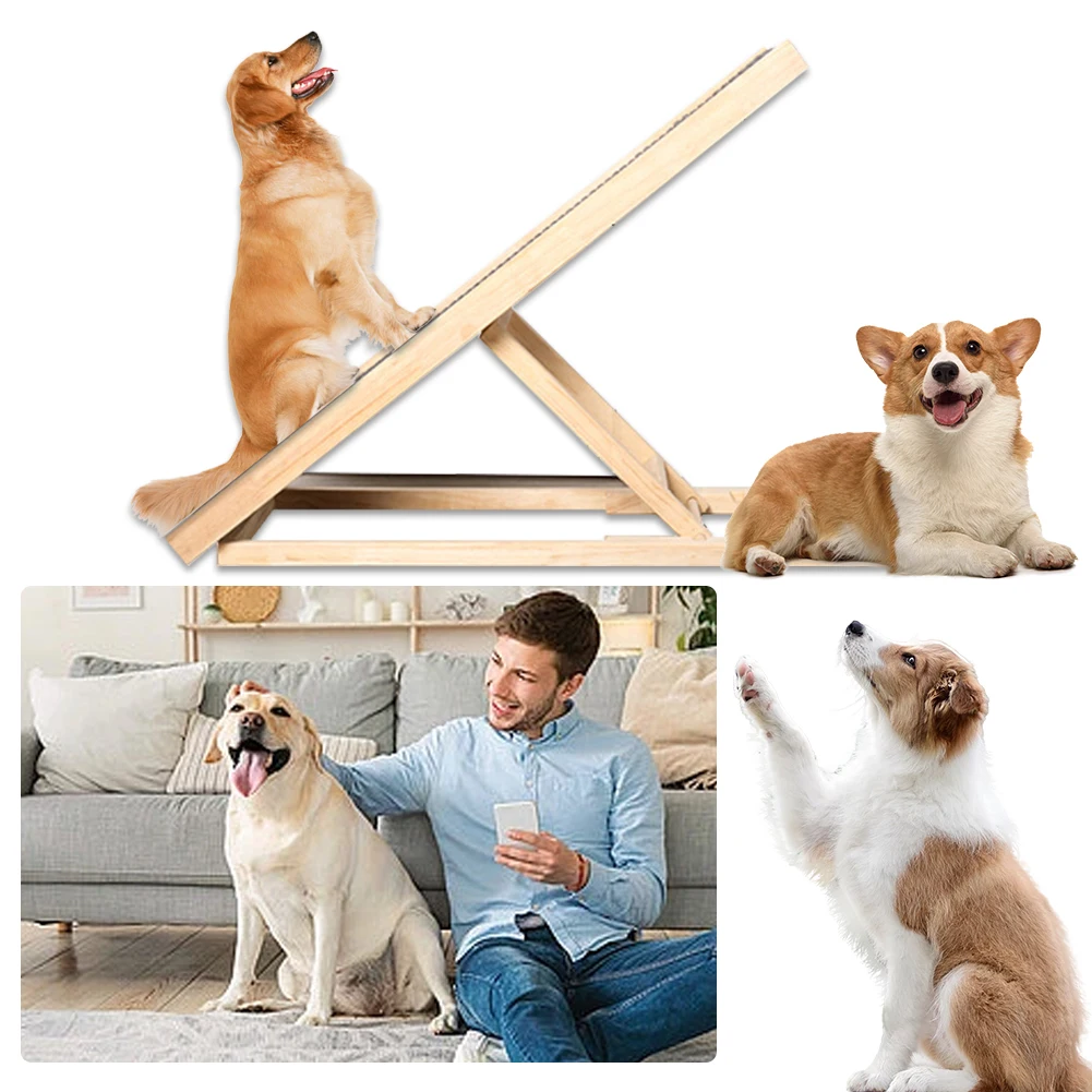 Wooden Folding Dog Ramp 3/4 Levels Height Adjustable Dog Carpet Ladder Non-Slip Versatile for Indoor High Bed Couch
Wooden Folding Dog Ramp 3/4 Levels Height Adjustable Dog Carpet Ladder Non-Slip Versatile for Indoor High Bed Couch