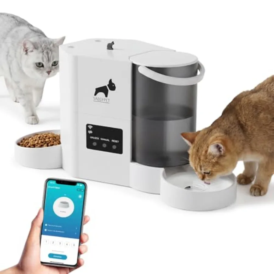 Automatic Cat Feeder 5G/2.4GHz WiFi Feeder and Waterer 2-in-1 Set for Pets, BPA-Free Plastic, White, App-Controlled with 10 Mea
Automatic Cat Feeder 5G/2.4GHz WiFi Feeder and Waterer 2-in-1 Set for Pets, BPA-Free Plastic, White, App-Controlled with 10 Mea