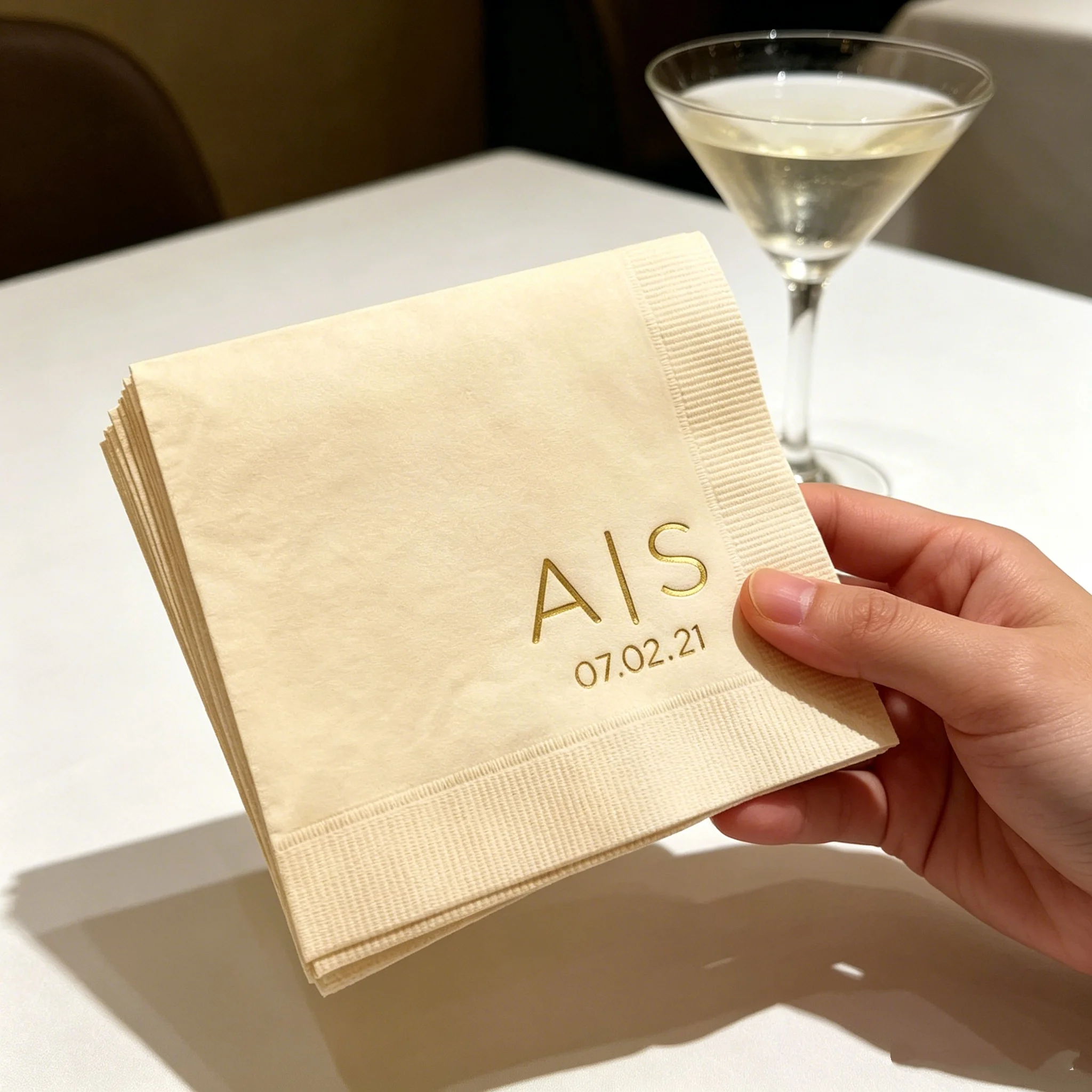 50pcs Personalized Monogram Cocktail Napkins, Custom Initials & Date Gold Foil White Napkins, Elegant Wedding, Bridal Shower & A
50pcs Personalized Monogram Cocktail Napkins, Custom Initials & Date Gold Foil White Napkins, Elegant Wedding, Bridal Shower & A