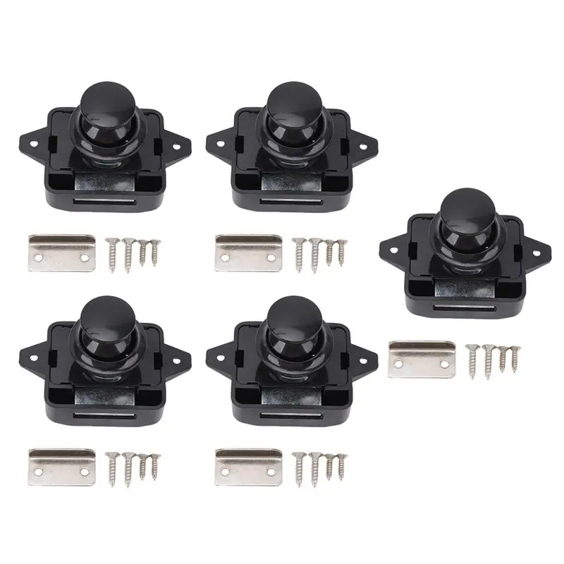New-Lock Set 5 Pieces For RV Motorhome Cabinet Door Push Button Latches In Zinc Alloy Material
New-Lock Set 5 Pieces For RV Motorhome Cabinet Door Push Button Latches In Zinc Alloy Material
