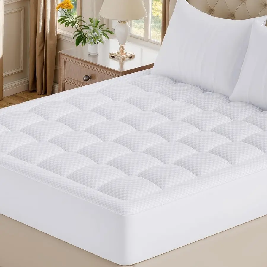 Queen Quilted Fitted Mattress Pad – Soft Pillow Top Mattress Topper, Down Alternati e Fill, Cooling Comfort Breathable Mattress 
Queen Quilted Fitted Mattress Pad – Soft Pillow Top Mattress Topper, Down Alternati e Fill, Cooling Comfort Breathable Mattress