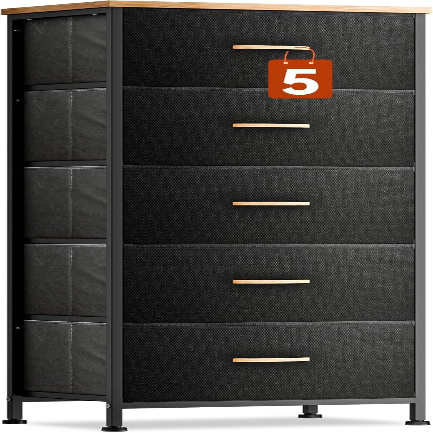 Tall Dresser for Bedroom with 5 Drawers for Closet, Chest of Drawers with Metal Handle, Leather Front, Wood Top, Dresser for Clo
Tall Dresser for Bedroom with 5 Drawers for Closet, Chest of Drawers with Metal Handle, Leather Front, Wood Top, Dresser for Clo