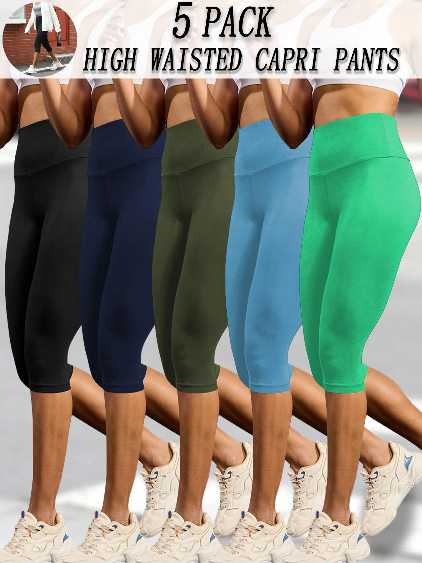 Комплект из 5 женских леггинсов-капри с высокой талией, супермягкие, с эффектом утяжки живота, непрозрачные, для тренировок, йоги, бега и занятий спортом
Комплект из 5 женских леггинсов-капри с высокой талией, супермягкие, с эффектом утяжки живота, непрозрачные, для тренировок, йоги, бега и занятий спортом