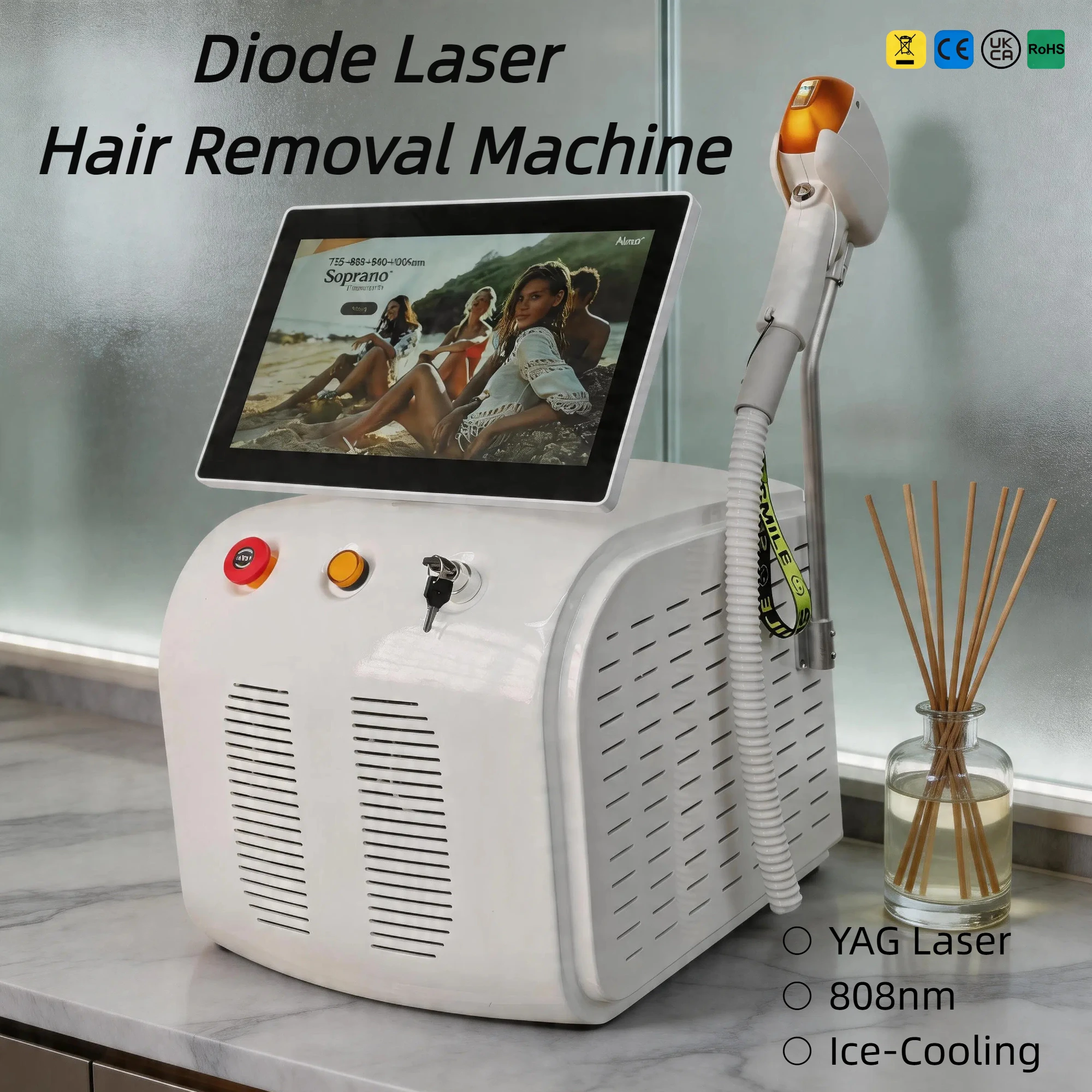 Professional Salon Laser Hair Removal Machine 755nm 808nm 940nm 1064nm Diode Beauty Equipment for Facial Bikini Underarm Leg
Professional Salon Laser Hair Removal Machine 755nm 808nm 940nm 1064nm Diode Beauty Equipment for Facial Bikini Underarm Leg
